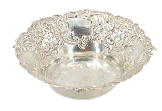 Antique Gorham Ornate Sterling Silver Bonbon Bowl - 2.460 ozt.