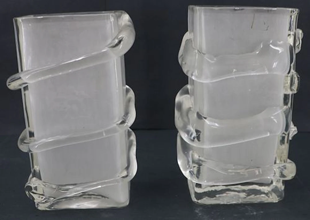 Pair of Scandinavian Art Glass Vases