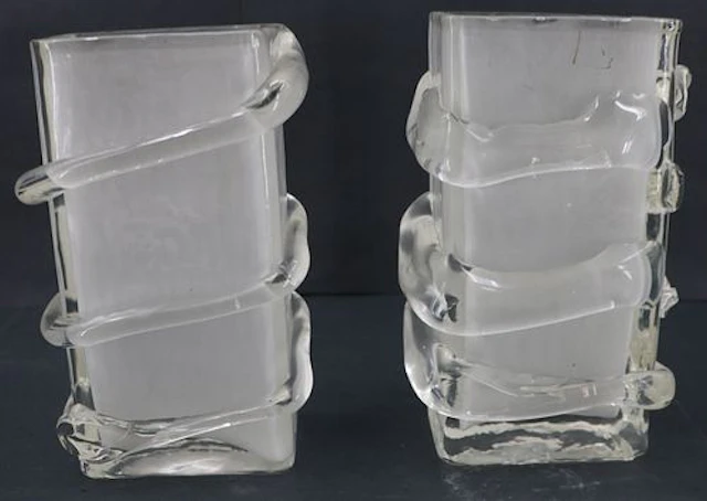 Pair of Scandinavian Art Glass Vases