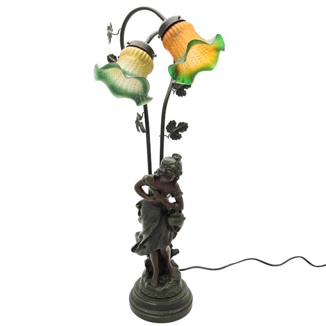 BORDSLAMPA, jugendstil, konstmassa / glas, 1900-talets senare del.