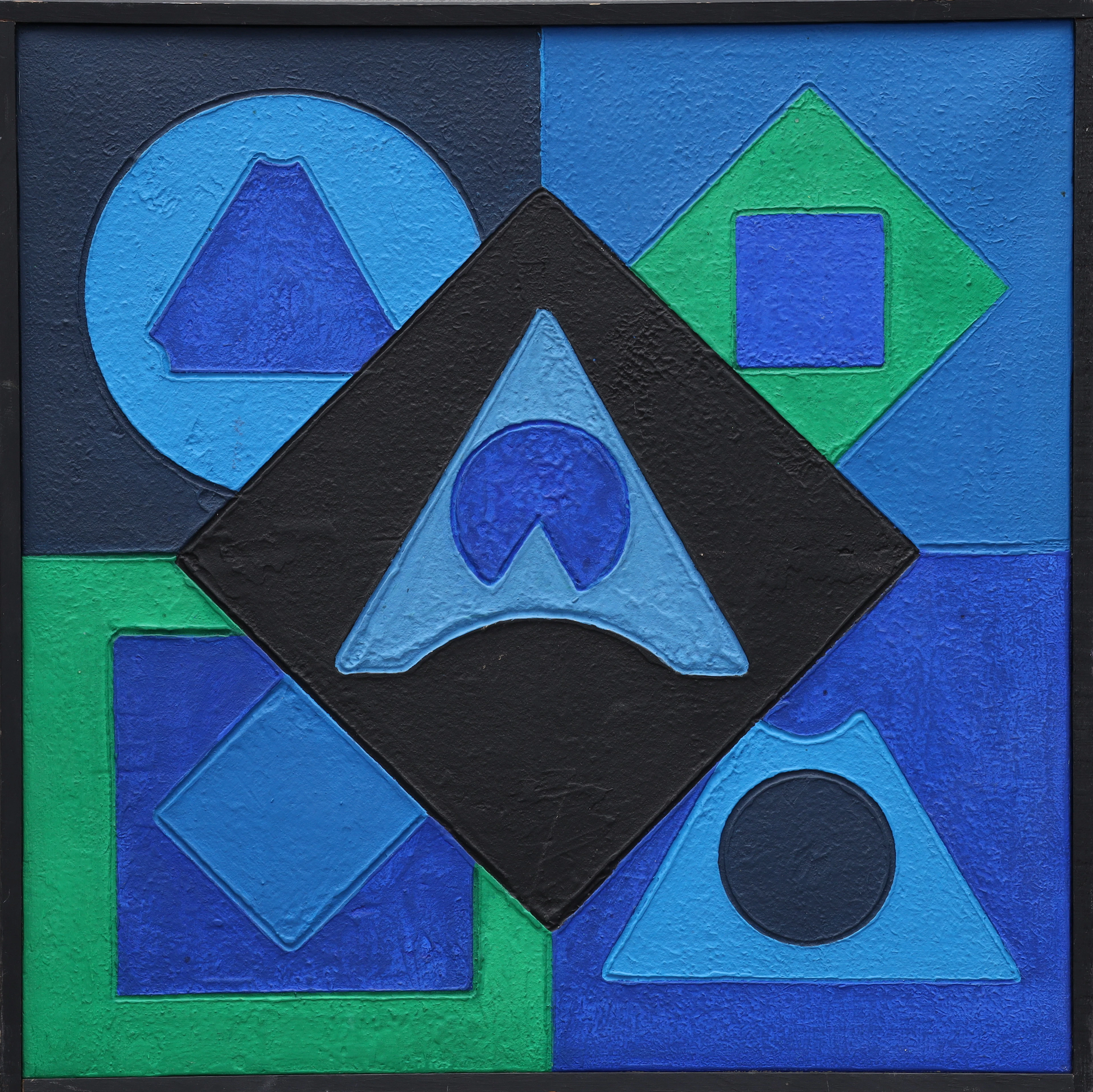 TOM MOSLEY. olja på duk, "Tile painting", a tergo signerad, daterad -69.