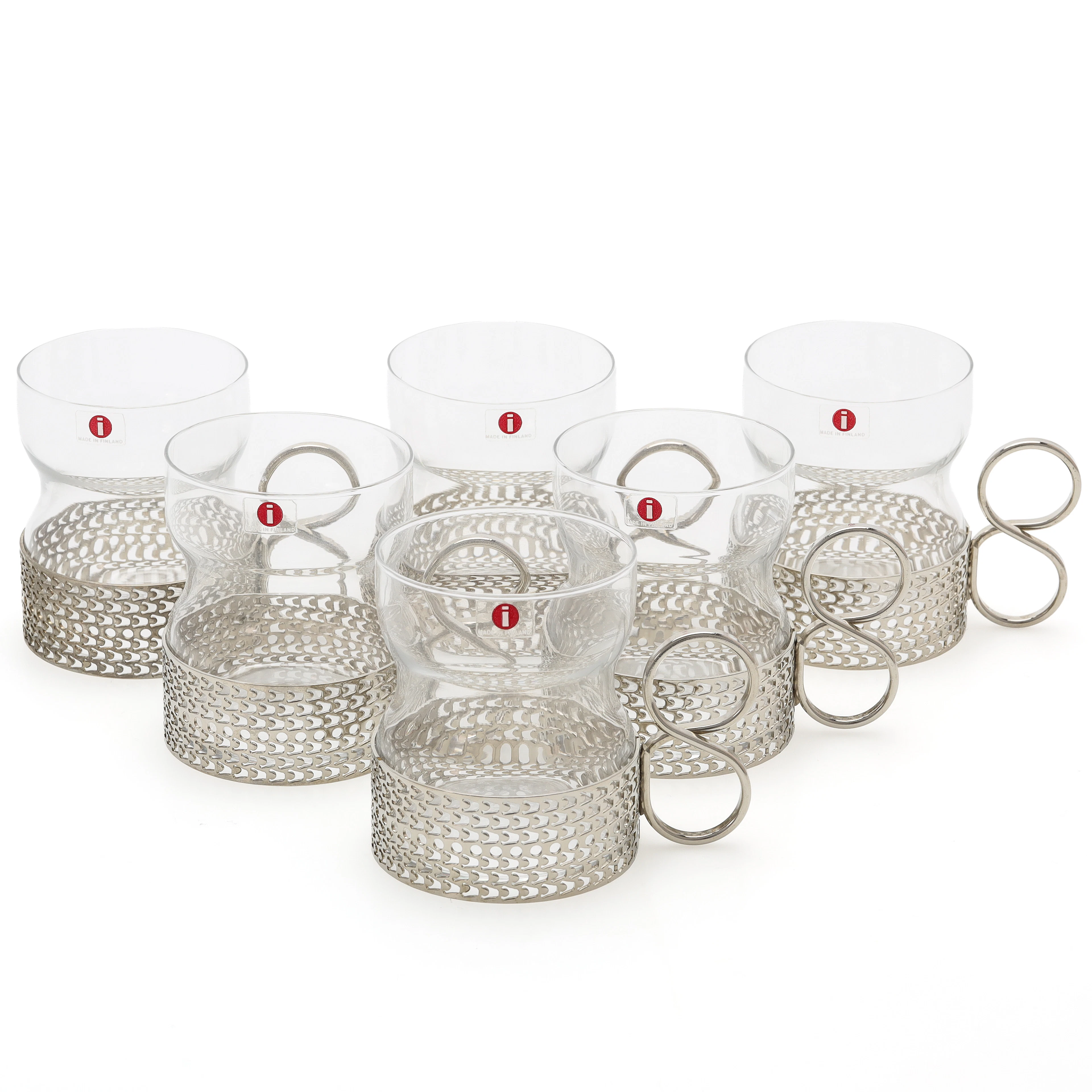 TIMO SARPANEVA. Glas, 6 st, "Tsaikka" Iittala, Finland.