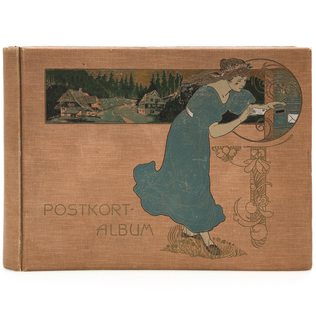 POSTKORTALBUM, jugend, sent 1800/1900-tal.