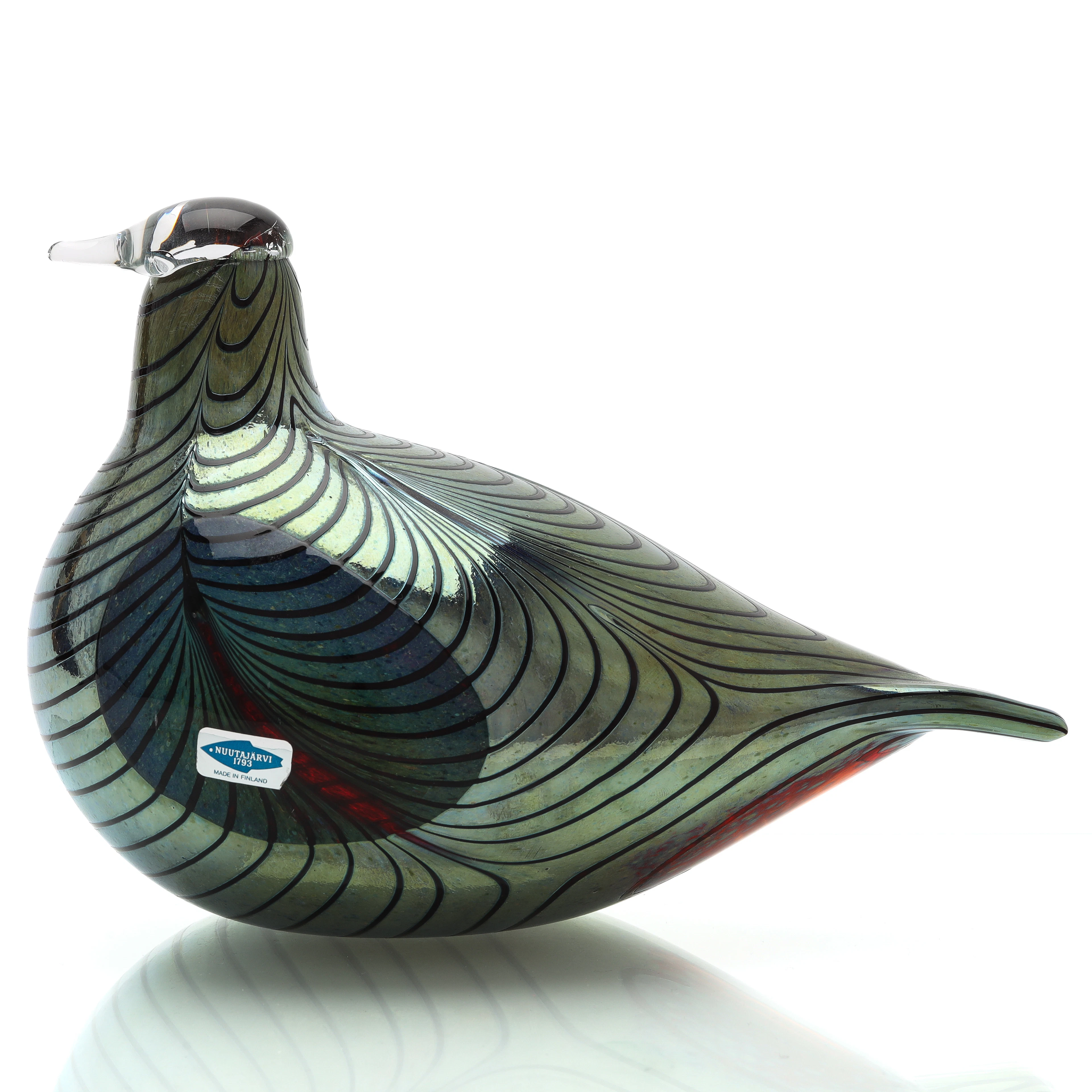 OIVA TOIKKA. skulptur, fågel, glas, signerad, Nuutajävi, Finland.