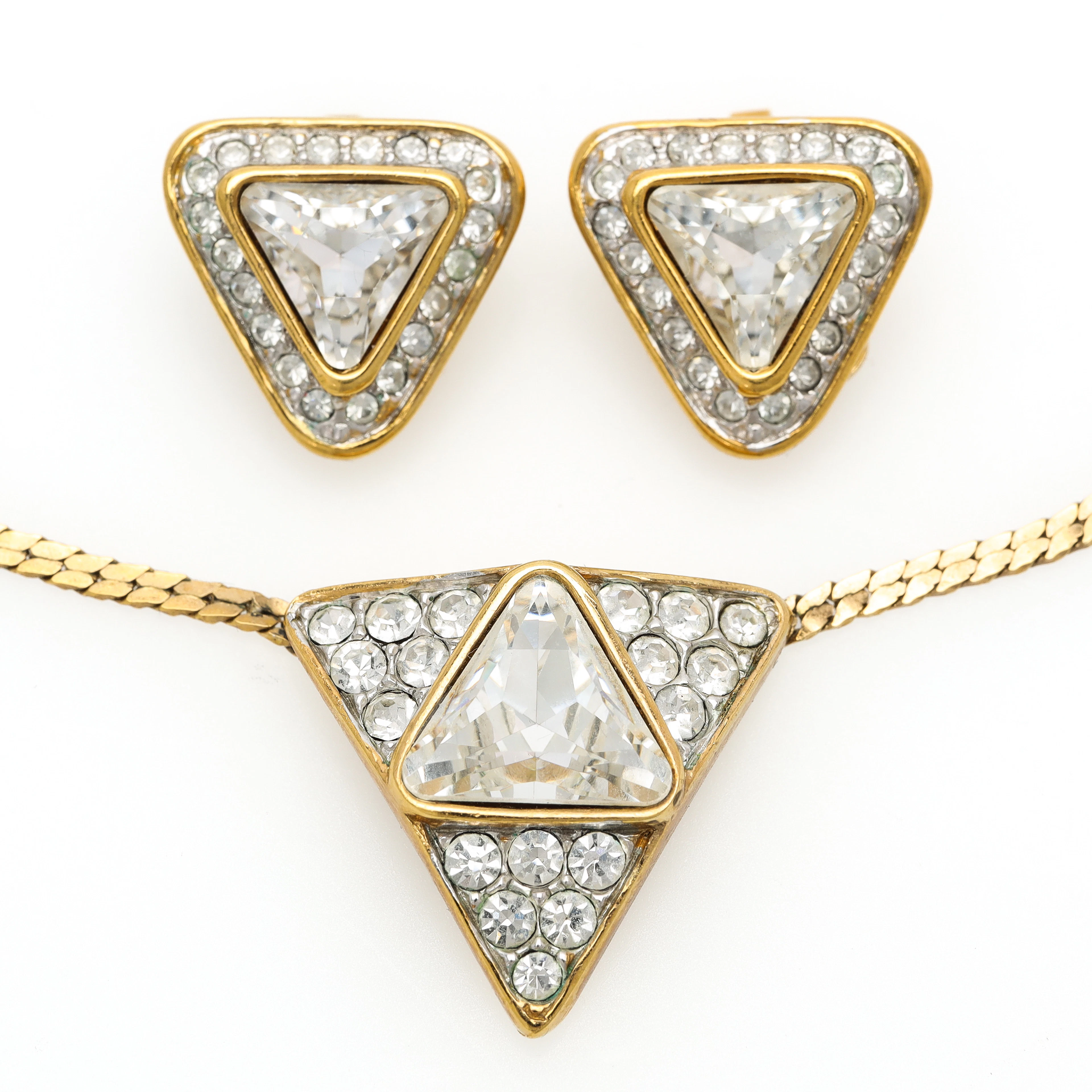 ATTWOOD & SAWYER, örhängen samt collier, England, originaletui, 1900-talets
