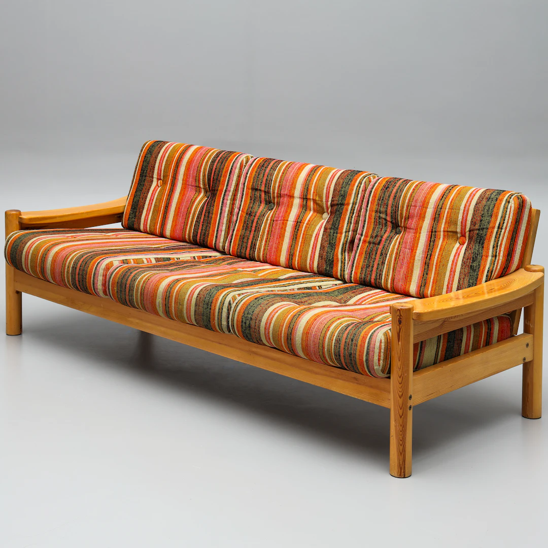 SOFFA, 3-sits, furu, 1970-tal.