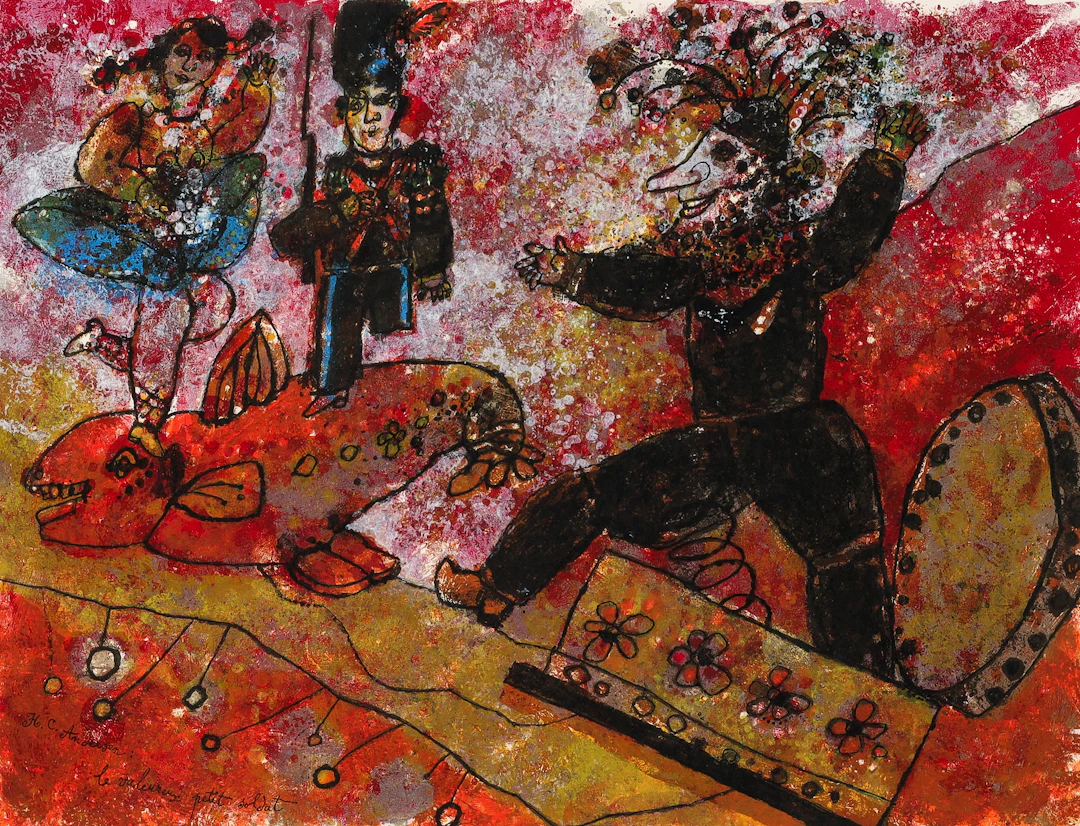 THEO TOBIASSE. färglitografi, komposition, XXVIII/L, signerad.