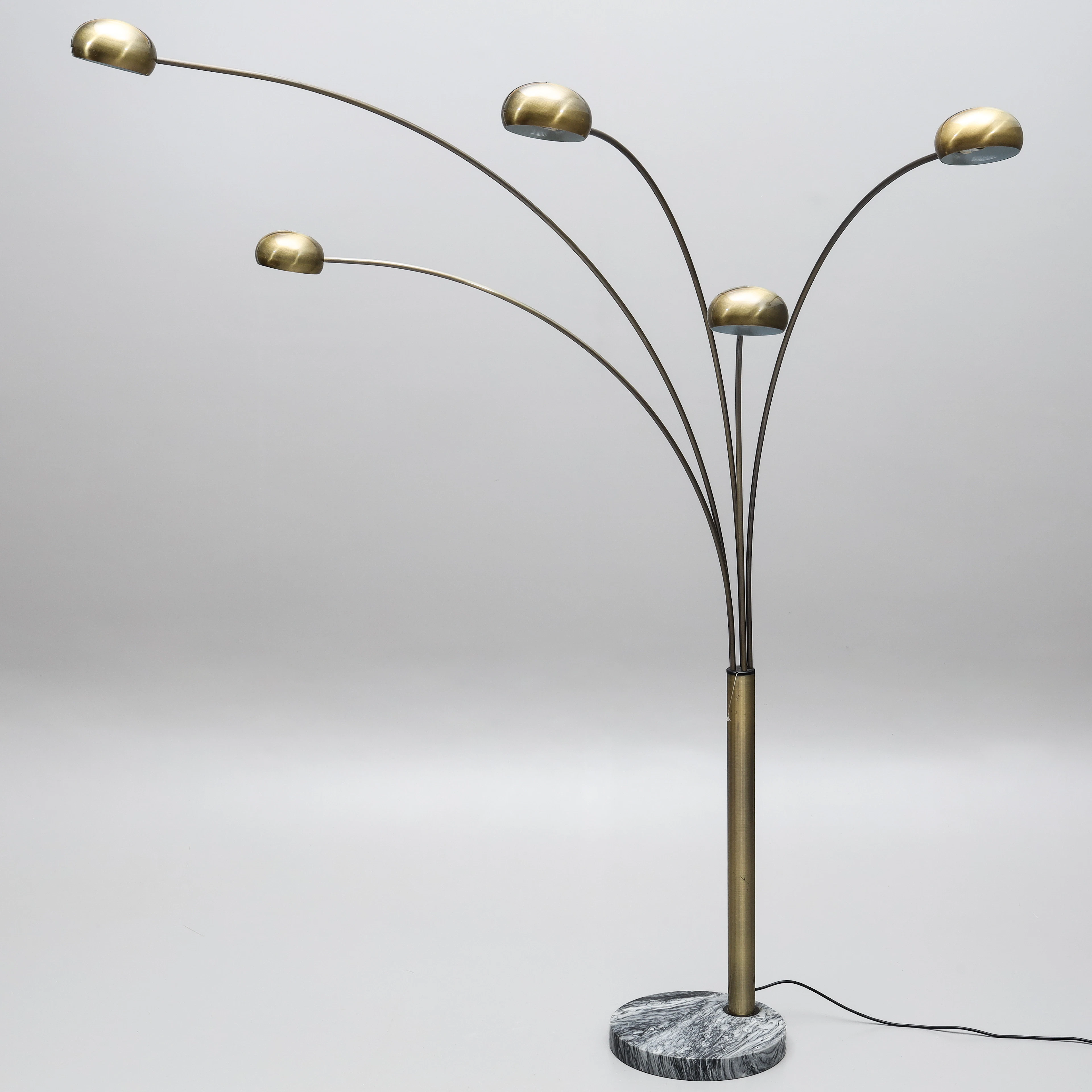 GOLVLAMPA, 5-ljuspunkter, metall & marmor, 1980-tal.
