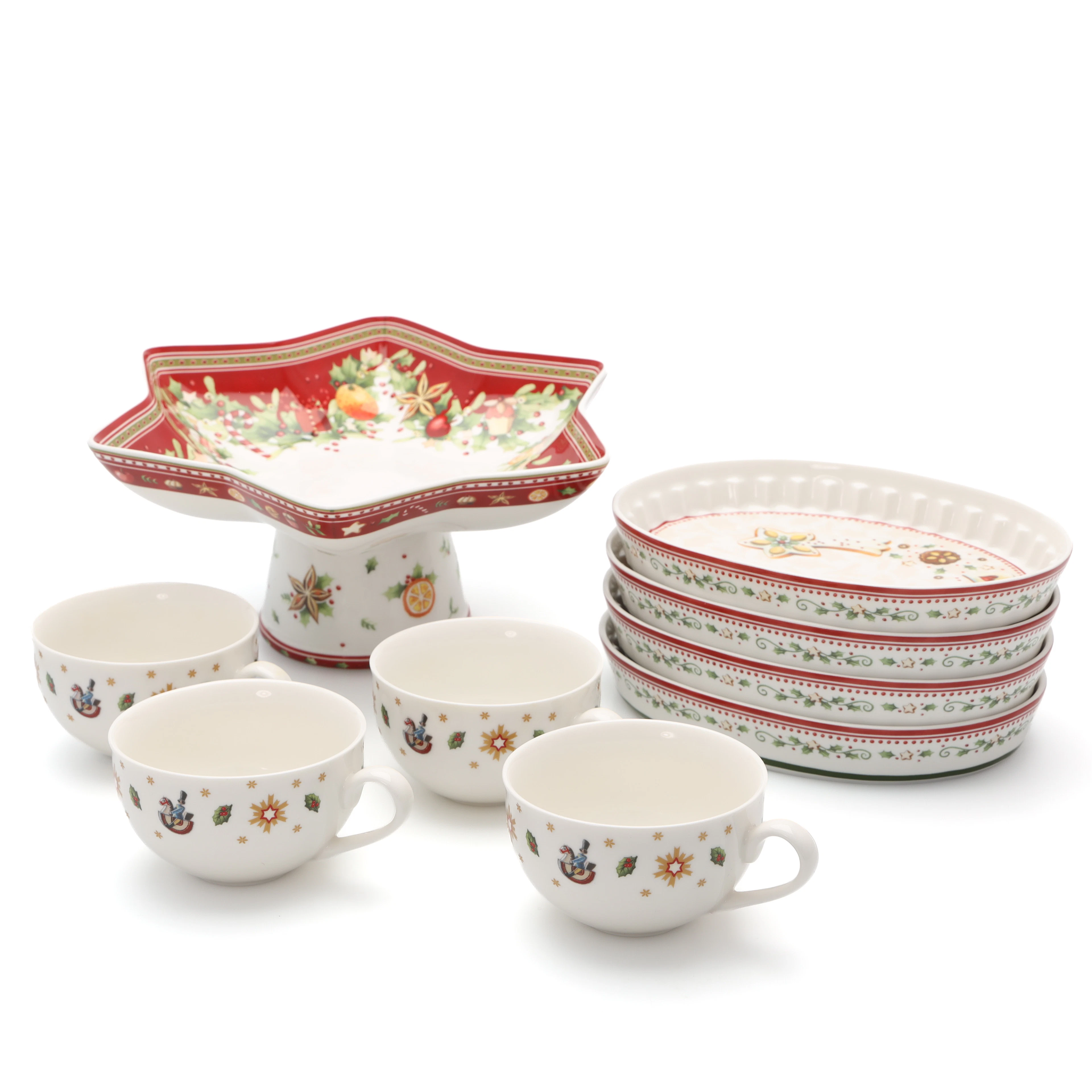 VILLEROY & BOCH, servisdelar, 9 delar, "Winter Bakery Delight", porslin.