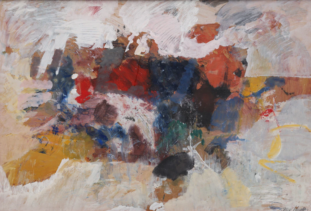 GUNNAR JOHANSSON (1917-2007). olja på pannå, komposition, signerad.