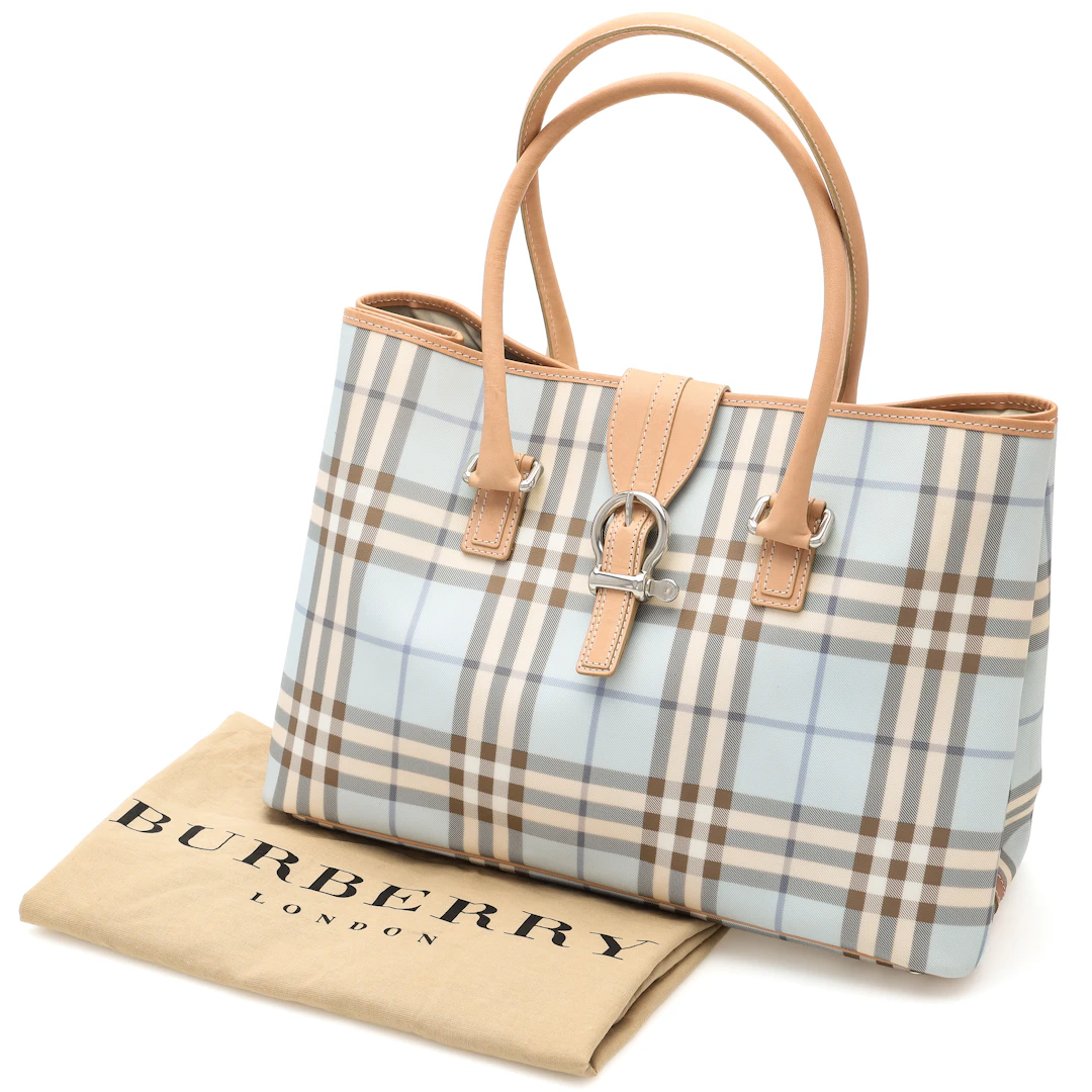 BURBERRY, handväska, ytbehandlad canvas samt skinn, dustbag.