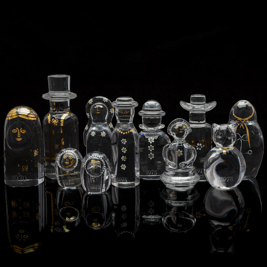 GÖRAN WÄRFF. Figuriner, glas, 11 st, "Familjen", Kosta Boda.