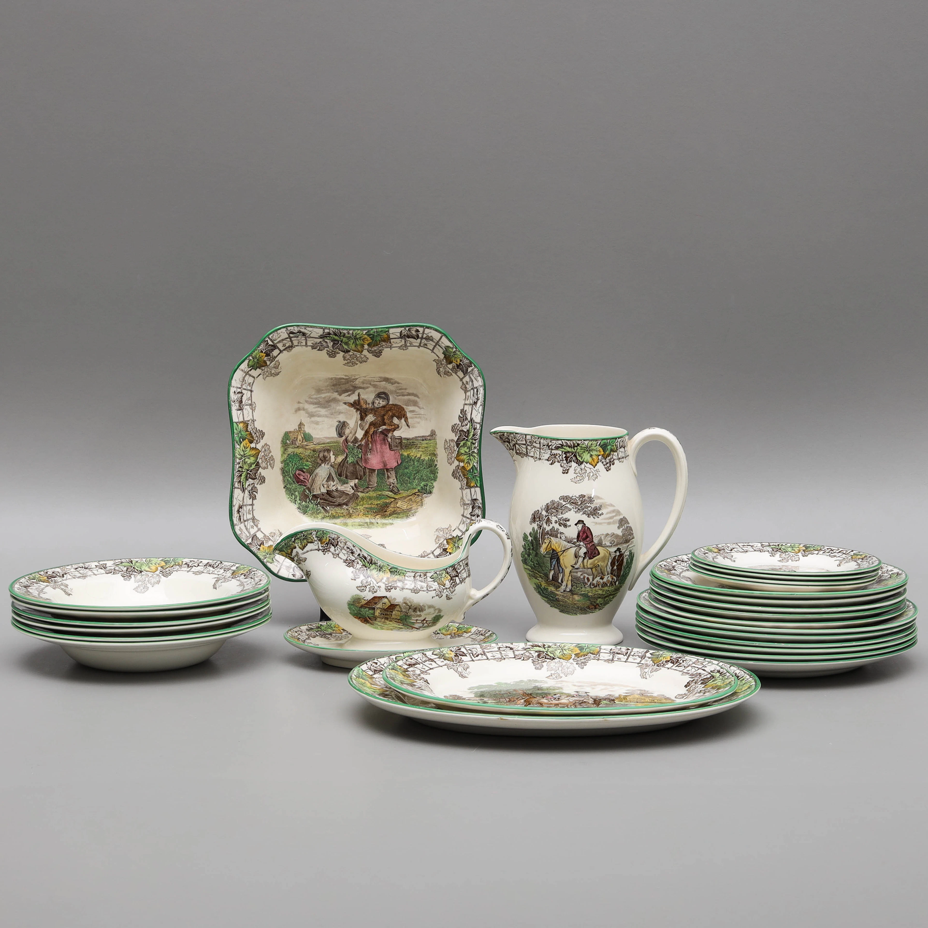 SERVISDELAR, 26 delar, porslin, "Spode's Byron", Copeland Spode, England.
