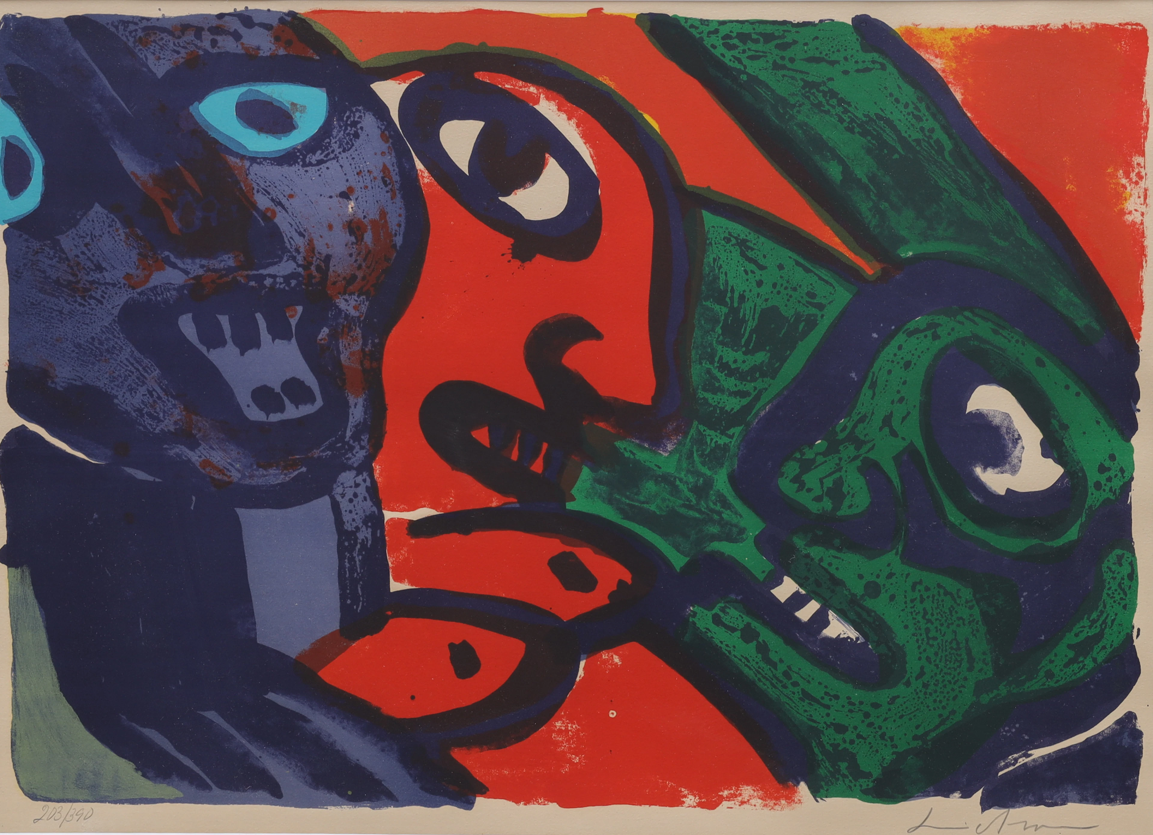 BENGT LINDSTRÖM. färglitografi, figurkomposition, numrerad 203/390, signerad.