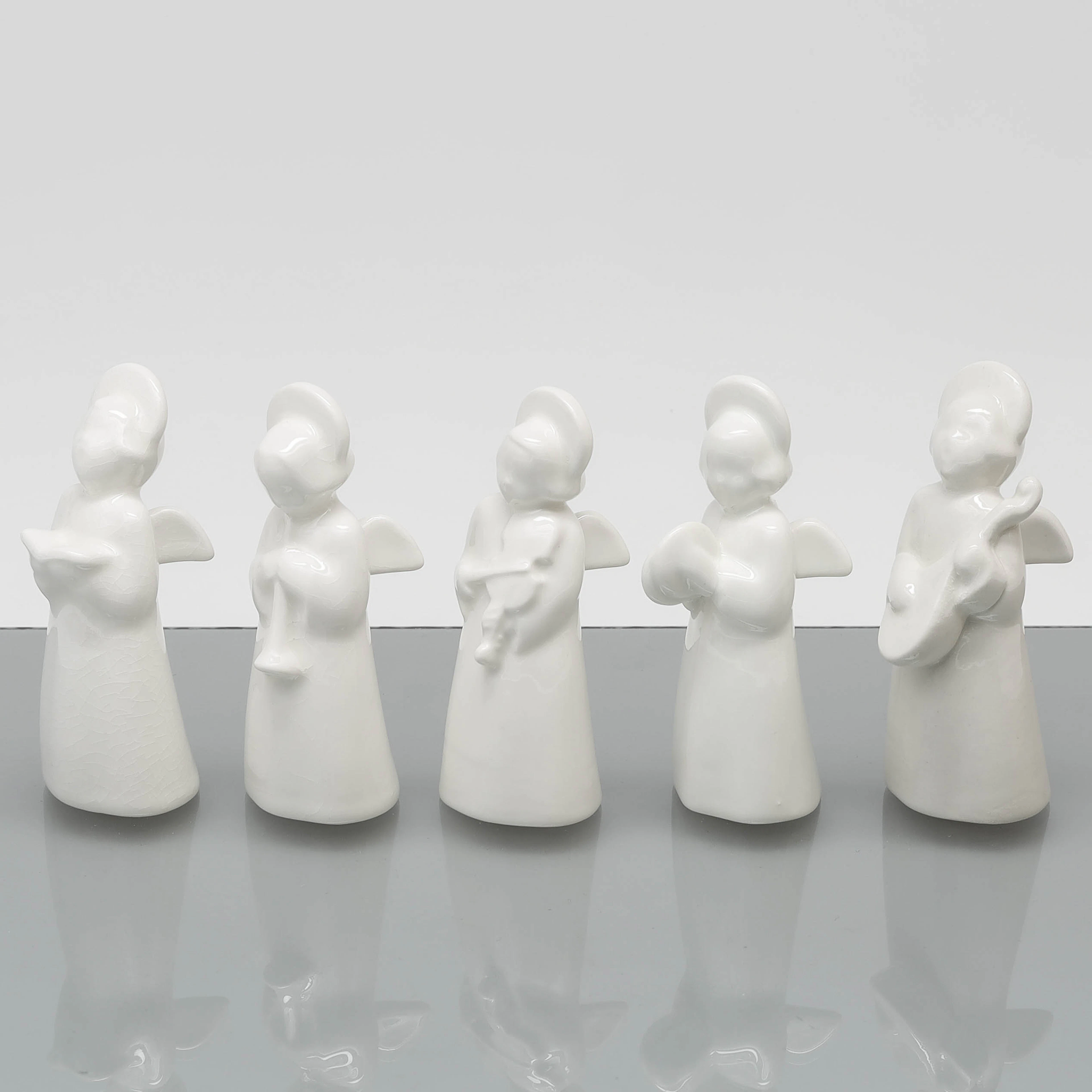 FIGURINER, 5 st, änglakör, porslin, Royal Copenhagen, Danmark.