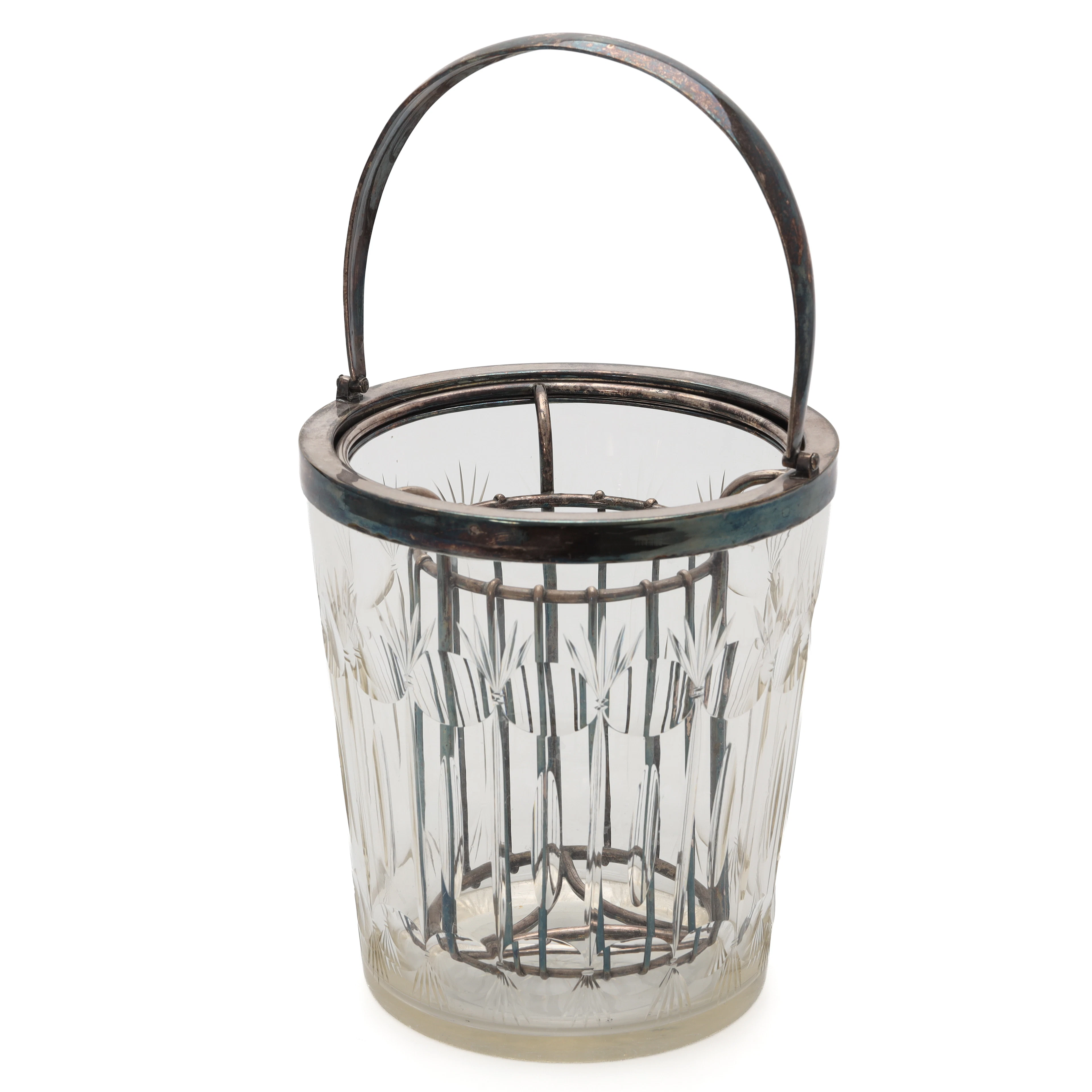 CHAMPAGNEKYLARE, glas samt nysilver, art deco, 1900-talets första hälft.