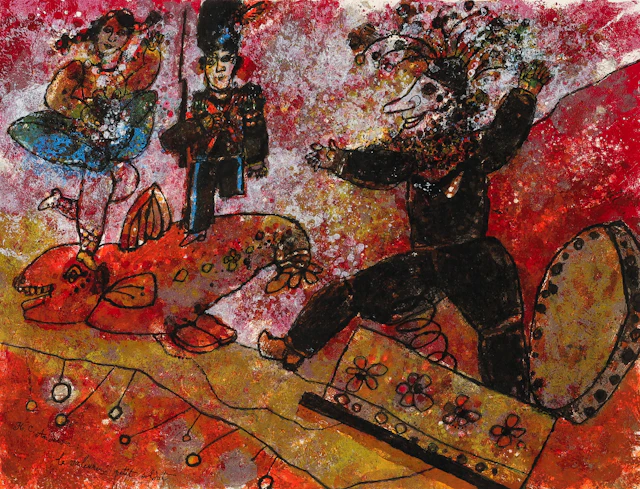 THEO TOBIASSE. färglitografi, komposition, XXVIII/L, signerad.