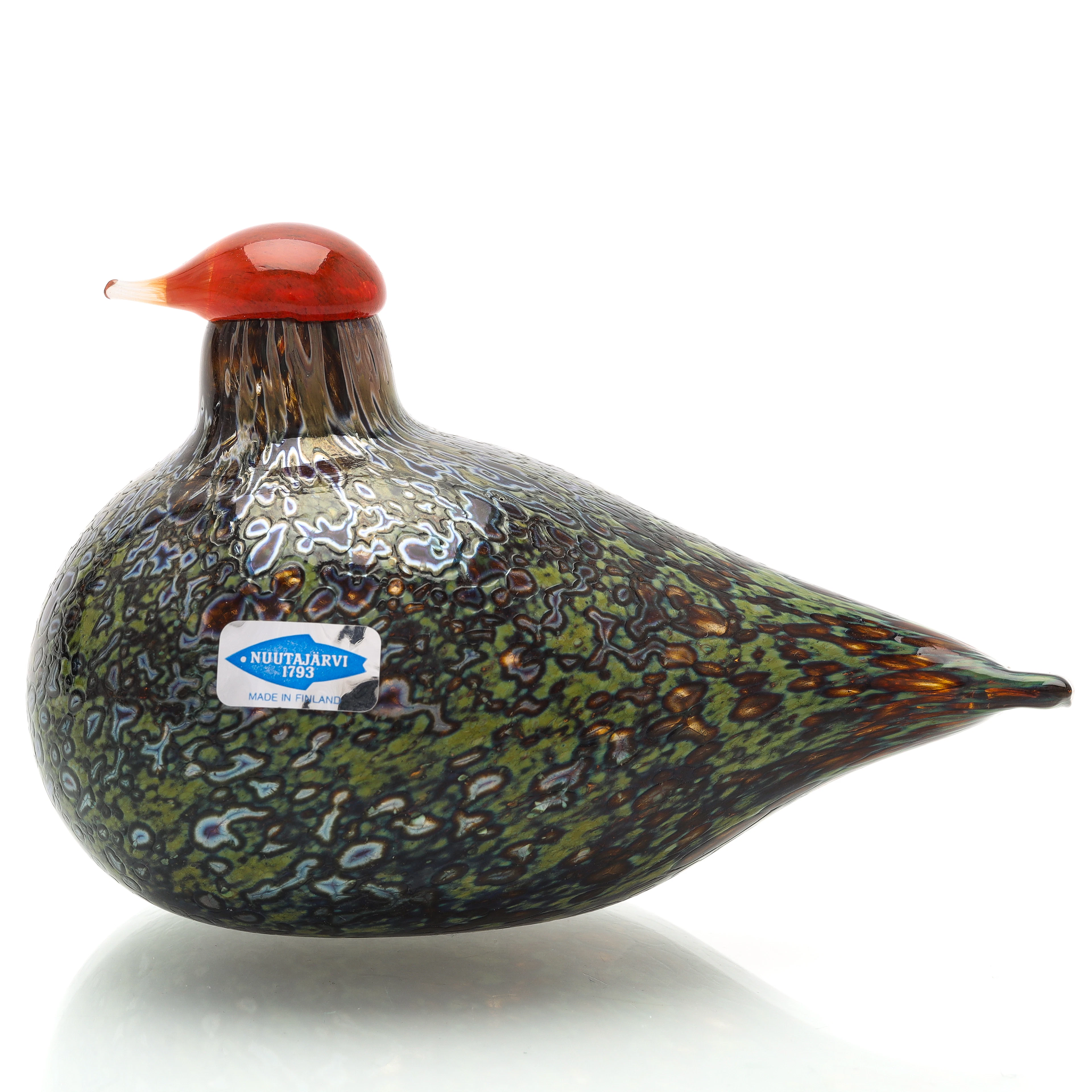 OIVA TOIKKA. skulptur, fågel, glas, signerad, Nuutajävi, Finland.
