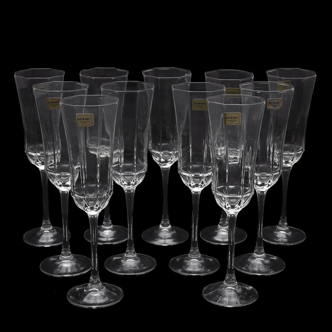 CHAMPAGNEGLAS, 11 stycken, Luminarc, Frankrike.