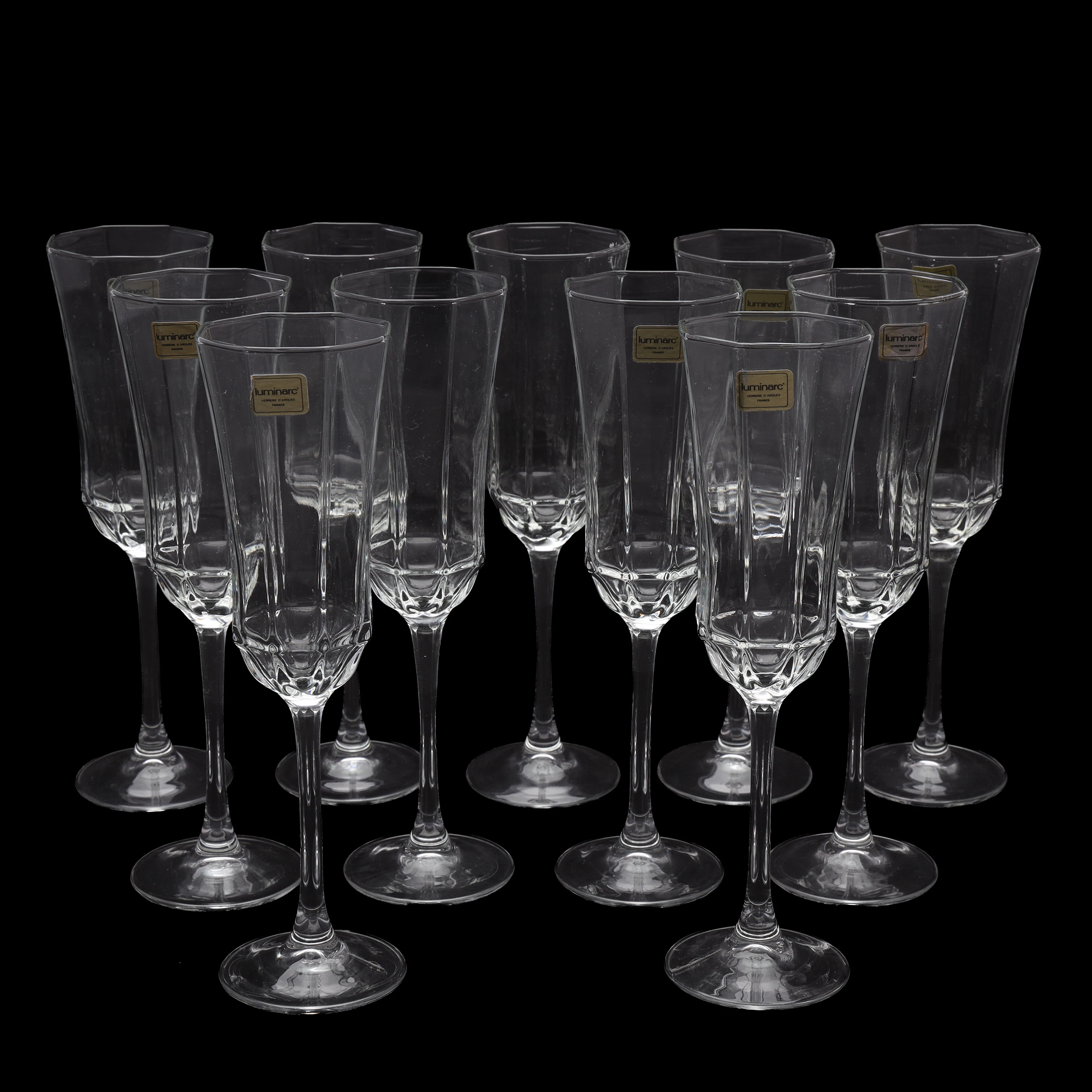 CHAMPAGNEGLAS, 11 stycken, Luminarc, Frankrike.