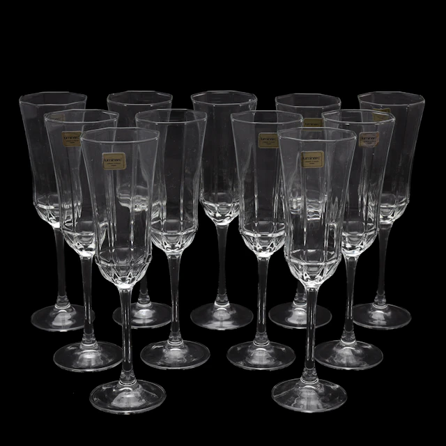 CHAMPAGNEGLAS, 11 stycken, Luminarc, Frankrike.