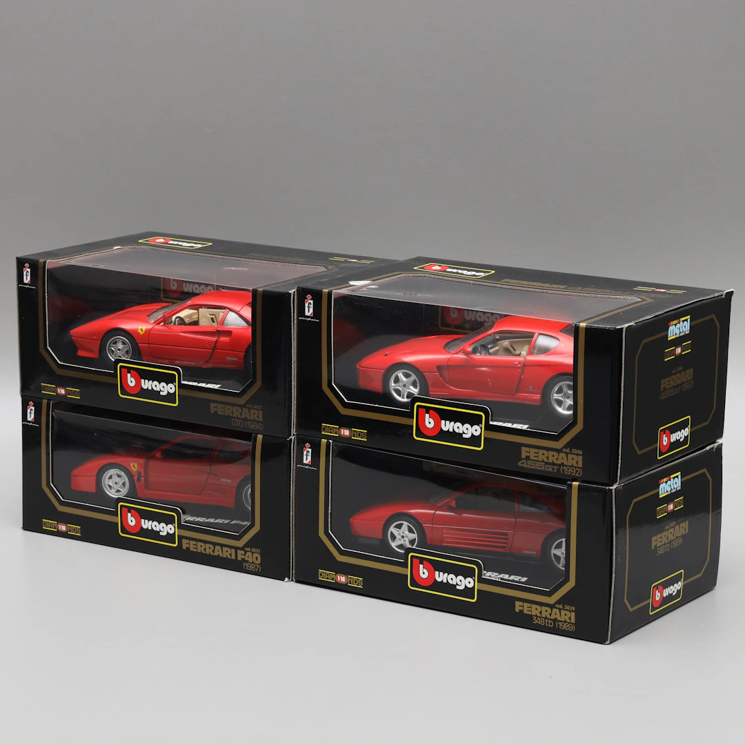 MODELLBILAR, 4 st, Ferrari 348tb 1989, Ferrari 456GT 1992, Ferrari