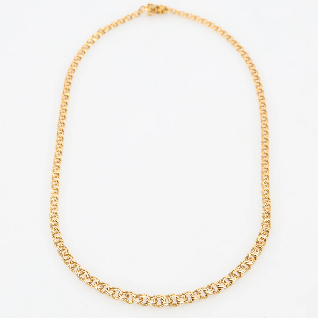 COLLIER, 18 k guld, doserad bismarcklänk, Svedbom.