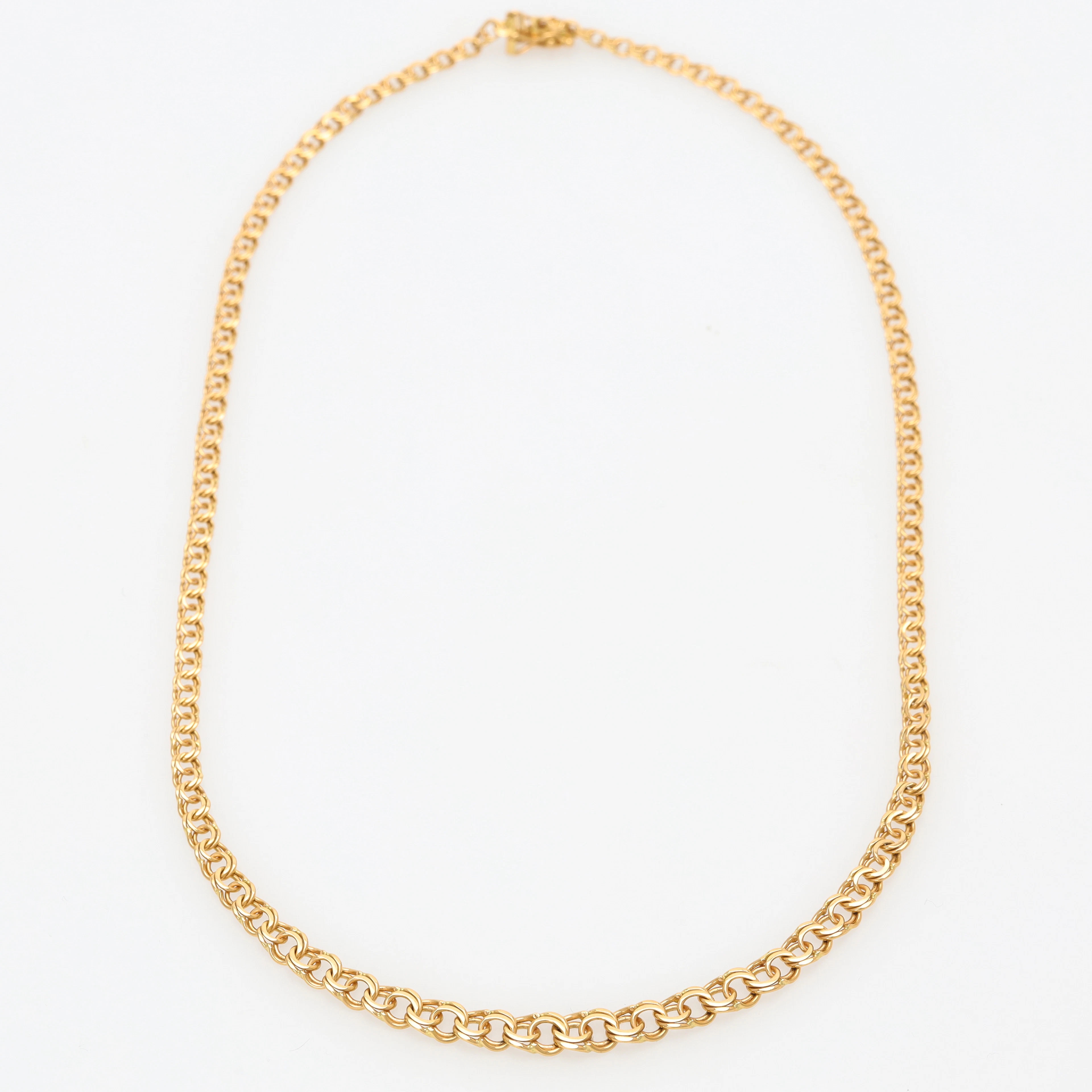 COLLIER, 18 k guld, doserad bismarcklänk, Svedbom.