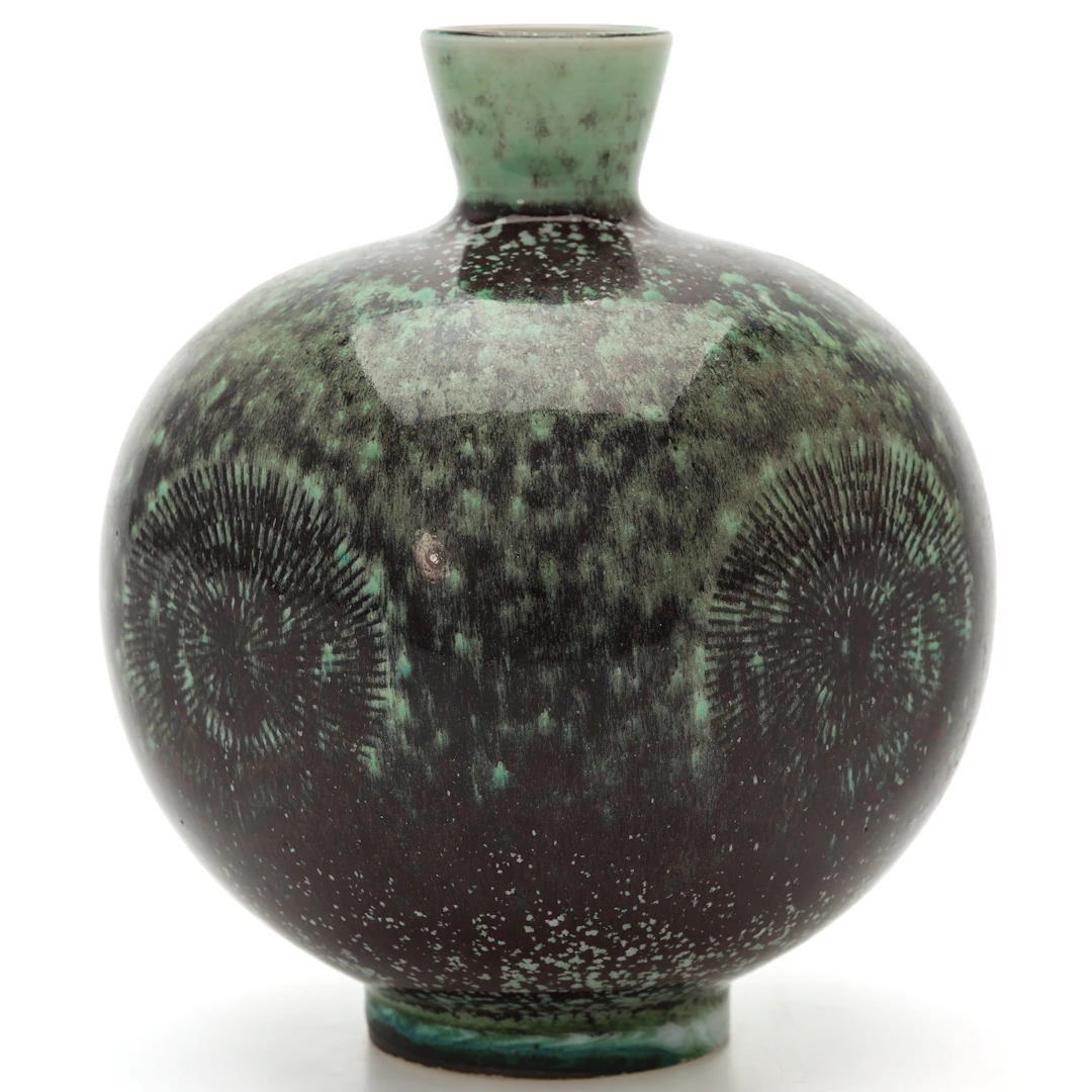BERNDT FRIBERG. Vas, glaserat stengods, Studiohanden, Gustavsberg, 1965.