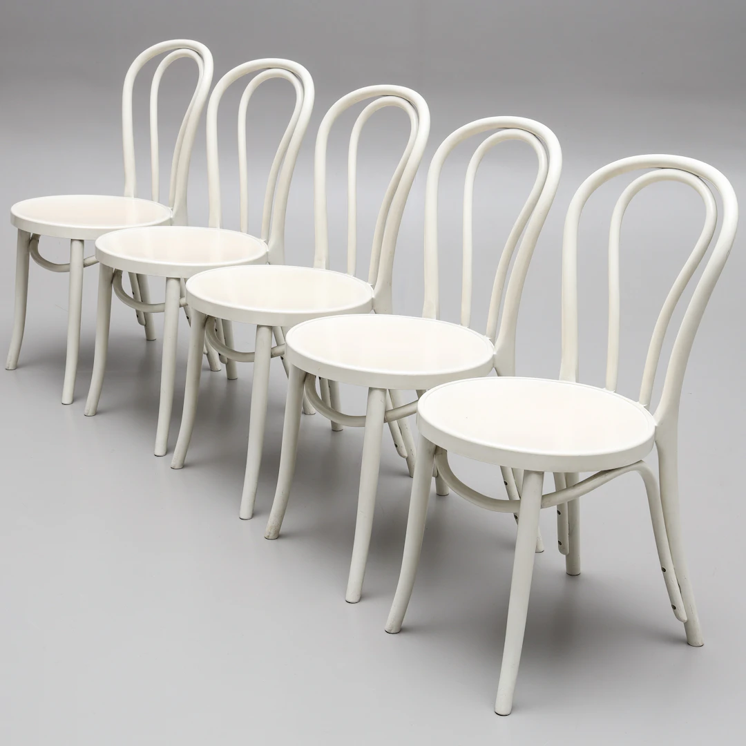 GILLIS LUNDGREN. Stolar, 5 st, plast, ''Öglan'', Ikea.