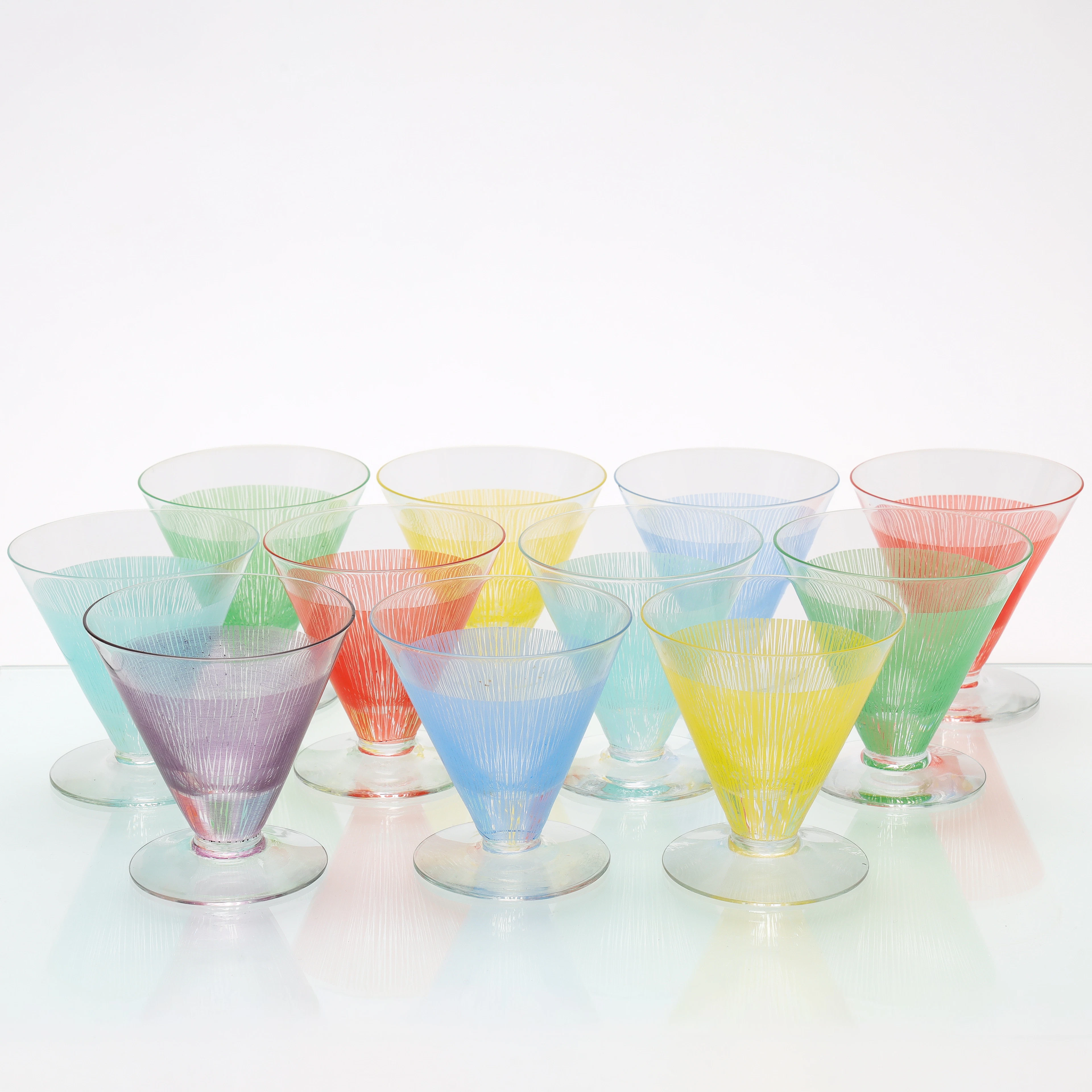 BENGT ORUP. Glas, 11 st, "Stripe", Johansfors.