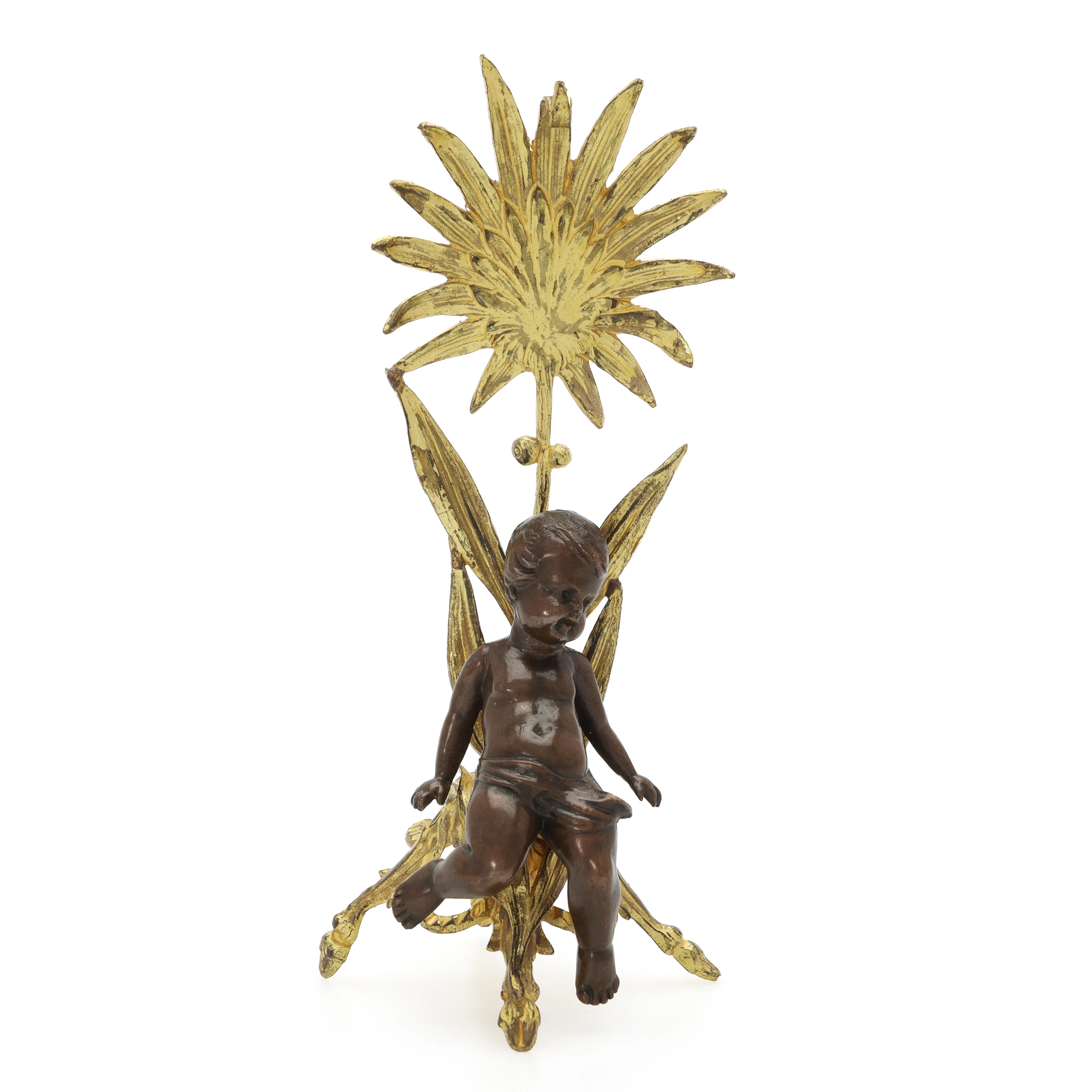 FICKURSSTÄLL, putto, förgylld metall, 1800/1900-tal.