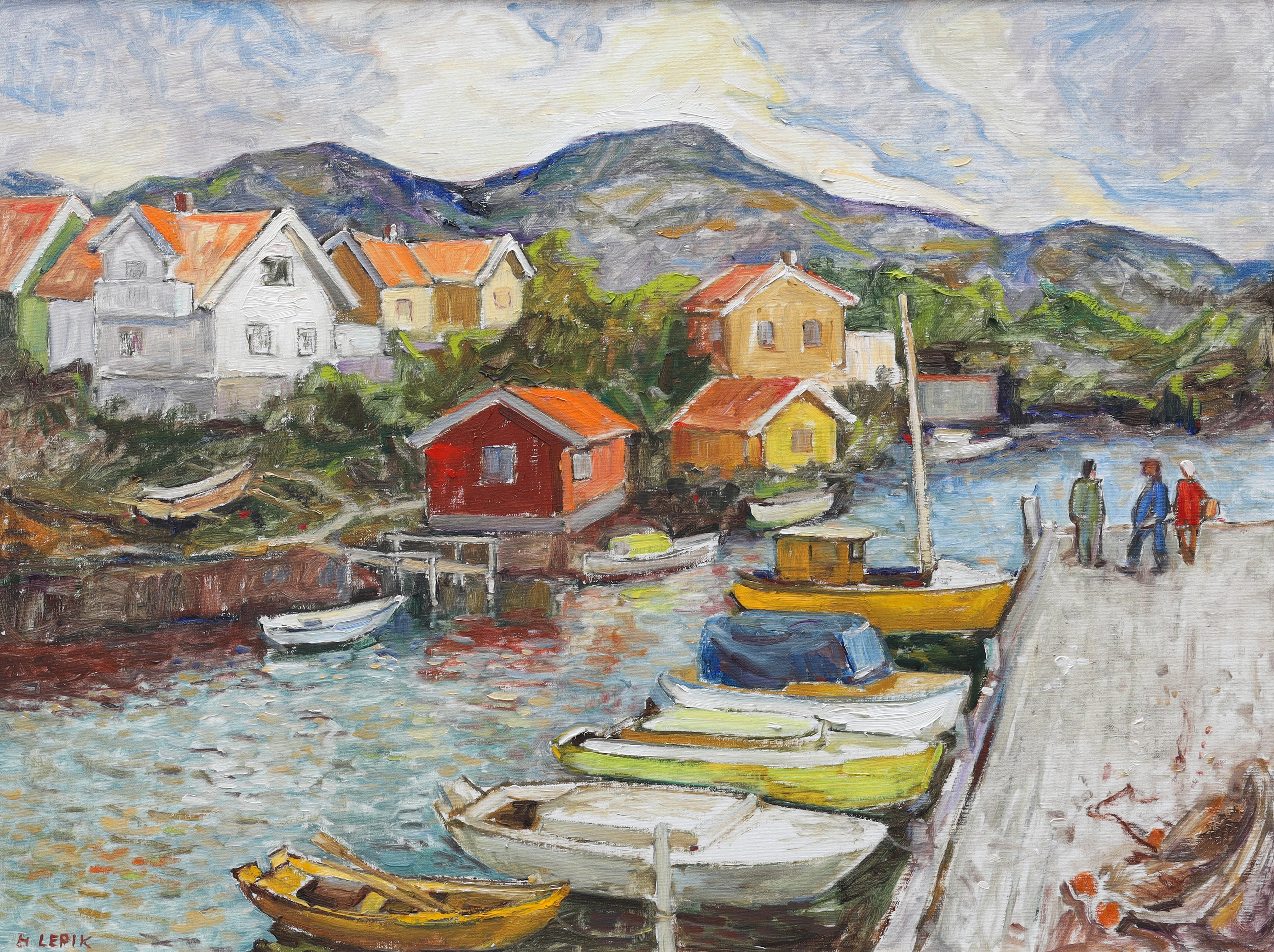 HUGO LEPIK. olja på duk, "Rönnäng", signerad H Lepik.