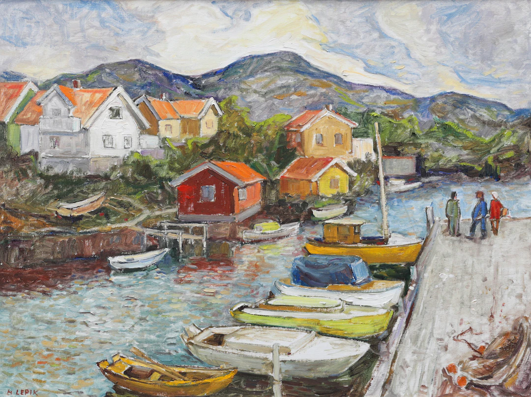 HUGO LEPIK. olja på duk, "Rönnäng", signerad H Lepik.