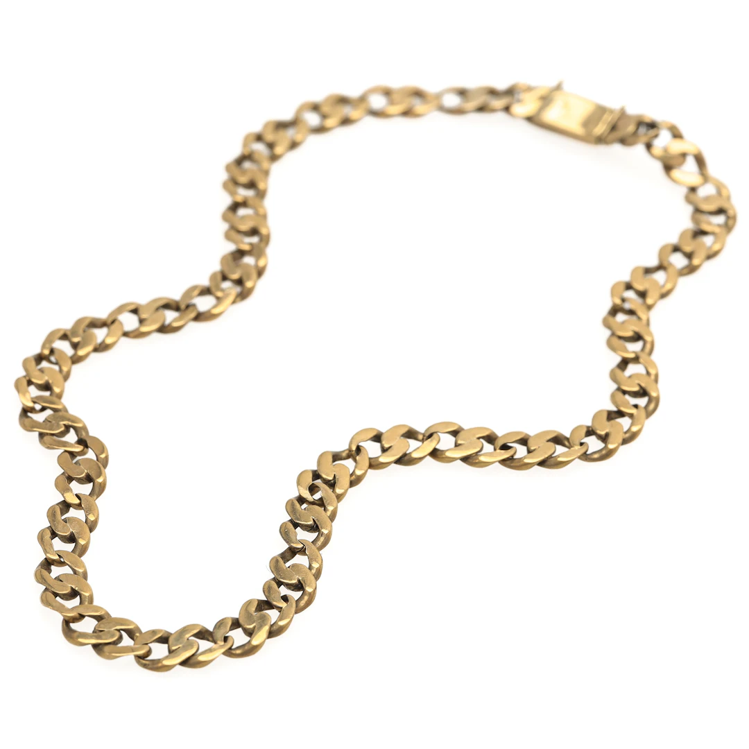 ARMBAND, låghaltigt guld, pansarlänk, vikt 5,4 gram.