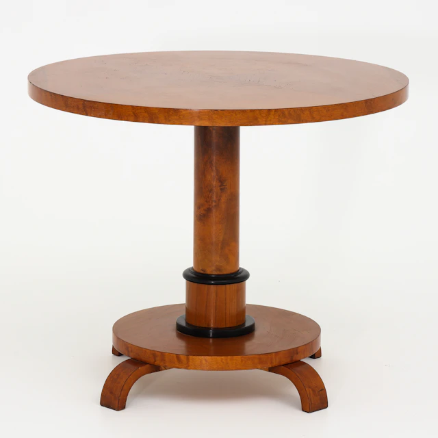 BORD, art deco, fanérat trä med svarta detaljer, 1930-tal.