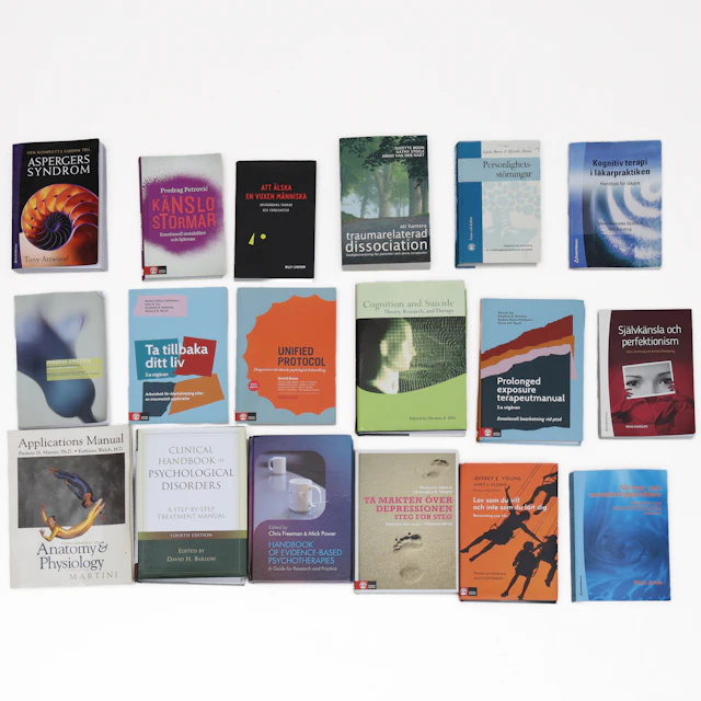 KURSLITTERATUR/REFERENSLITTERATUR, 18 st, inom psykologi, psykiatri och KBT.