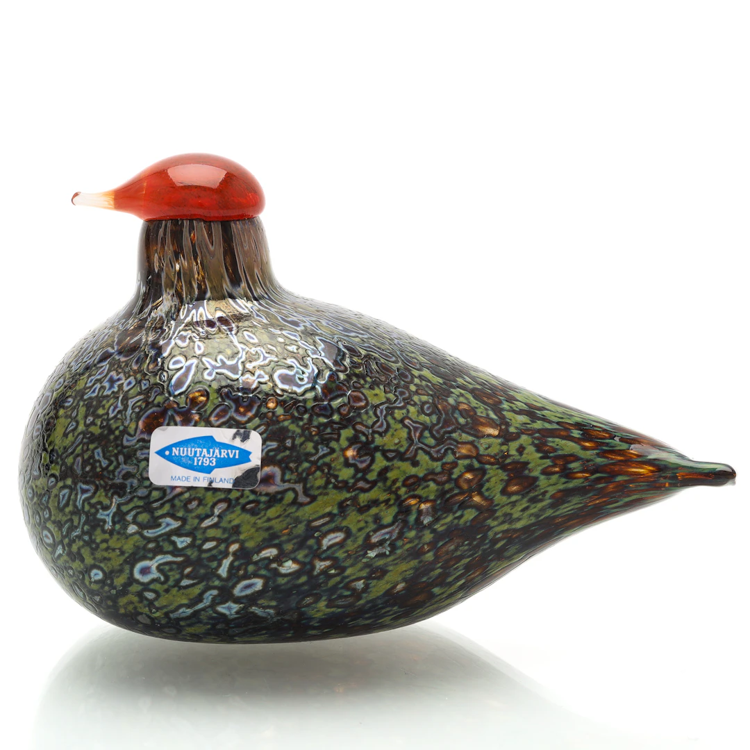 OIVA TOIKKA. skulptur, fågel, glas, signerad, Nuutajävi, Finland.