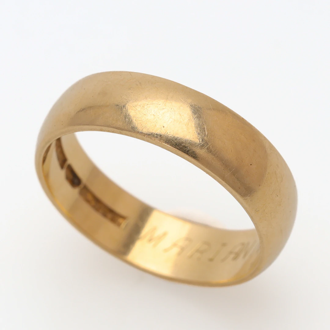 SLÄT RING, 18 k guld, G. Dahlgren & Co, Malmö 1970.