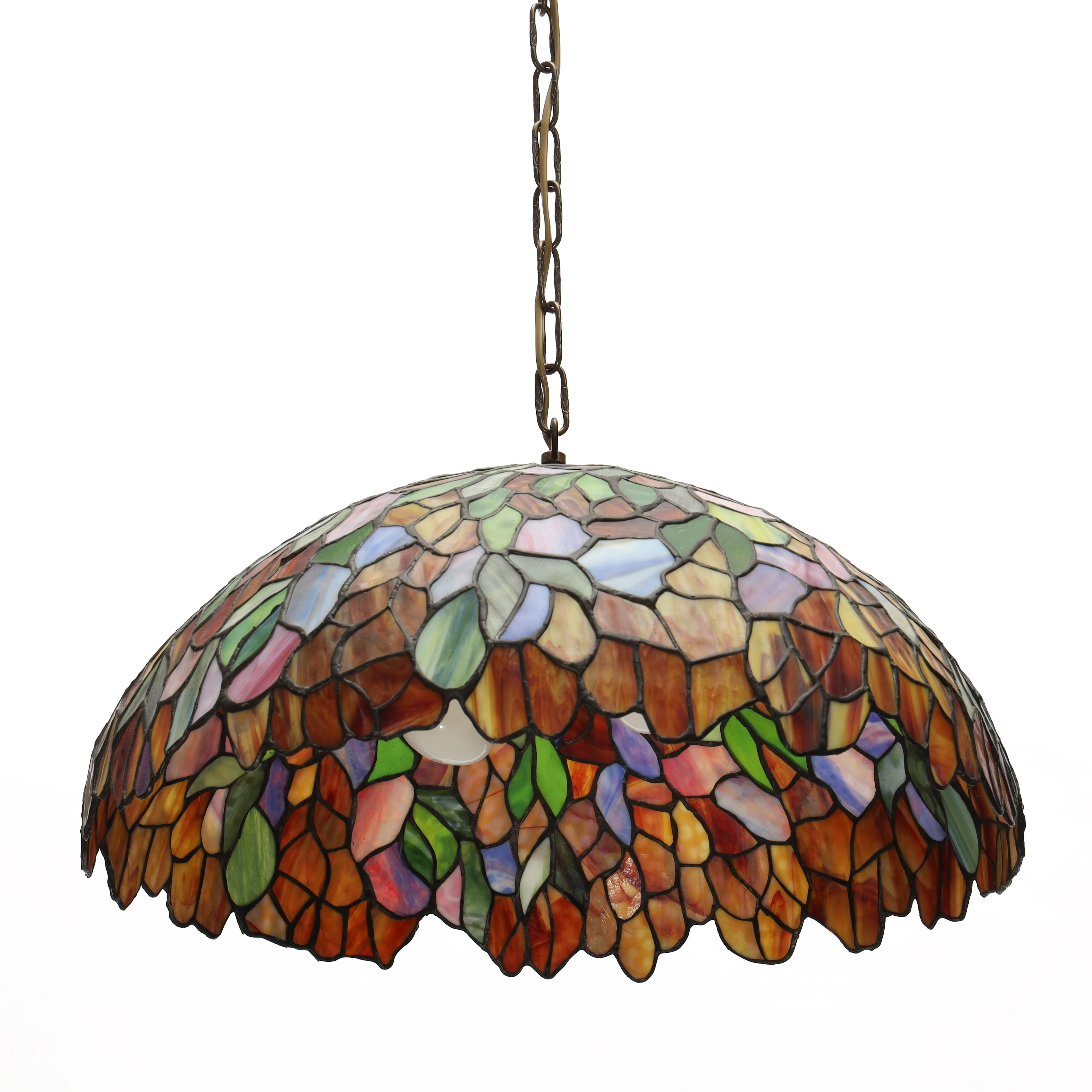 TAKLAMPA, blyinfattat glas, Tiffany stil, 1900-tal.