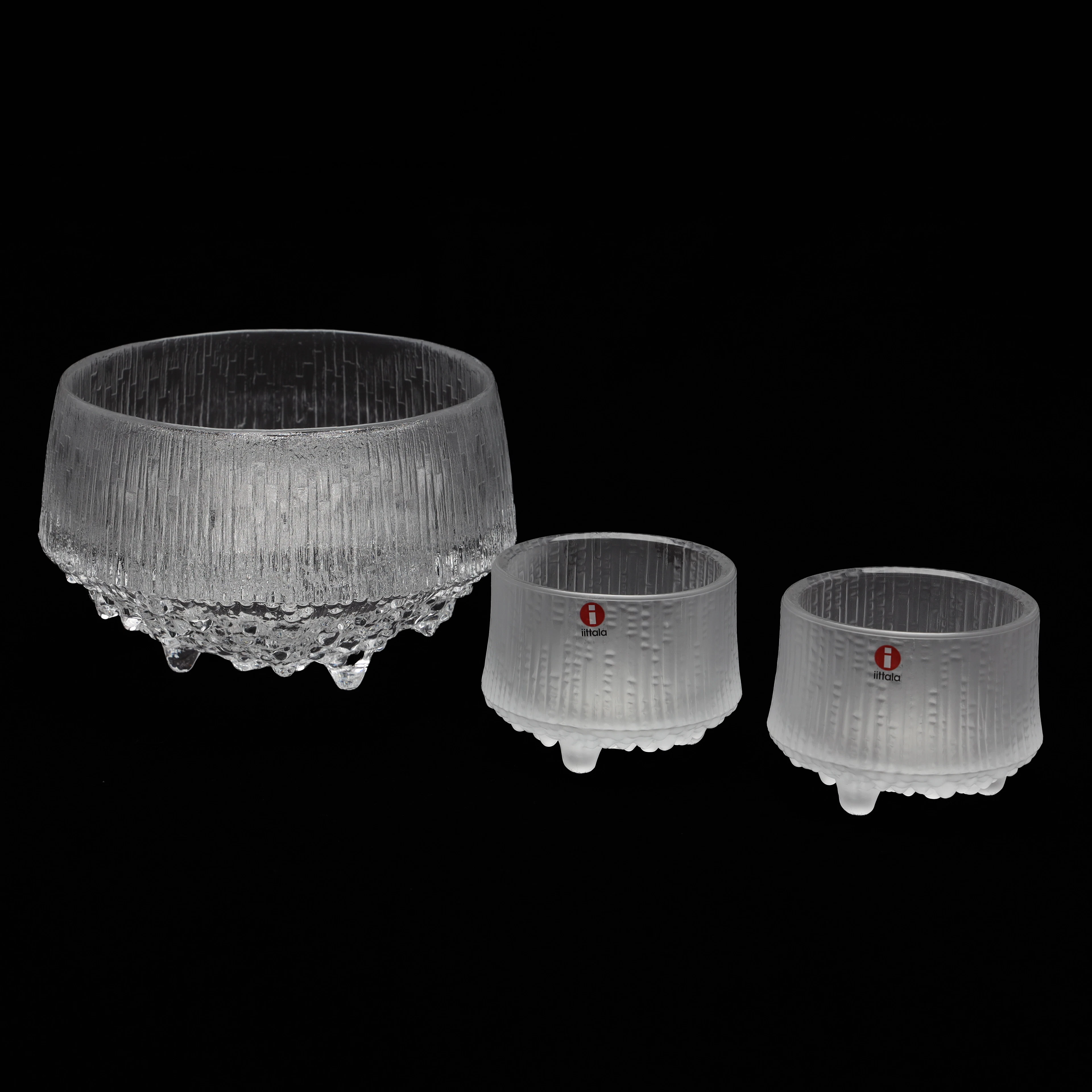 TAPIO WIRKKALA. SKÅL/LJUSHÅLLARE, 3 st, "Ultima Thule", Iittala.