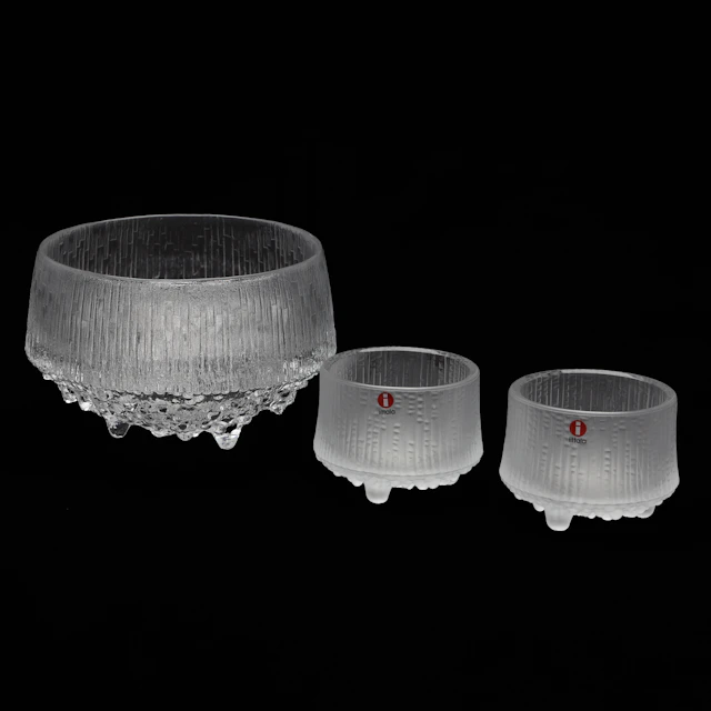 TAPIO WIRKKALA. SKÅL/LJUSHÅLLARE, 3 st, "Ultima Thule", Iittala.
