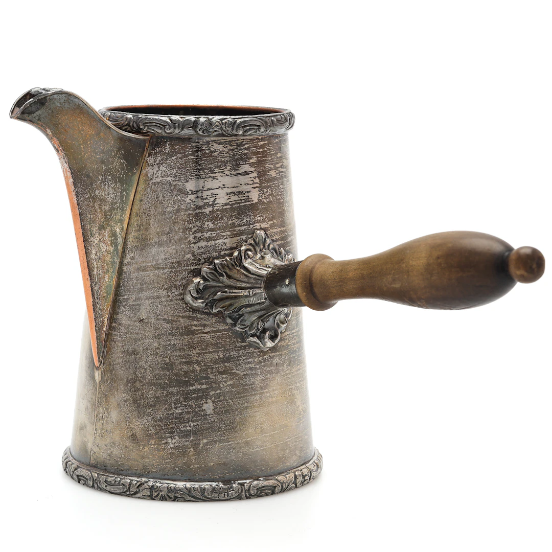 KANNA, silverpläterad, handtag i trä, Fraget, Warszawa, 1850.