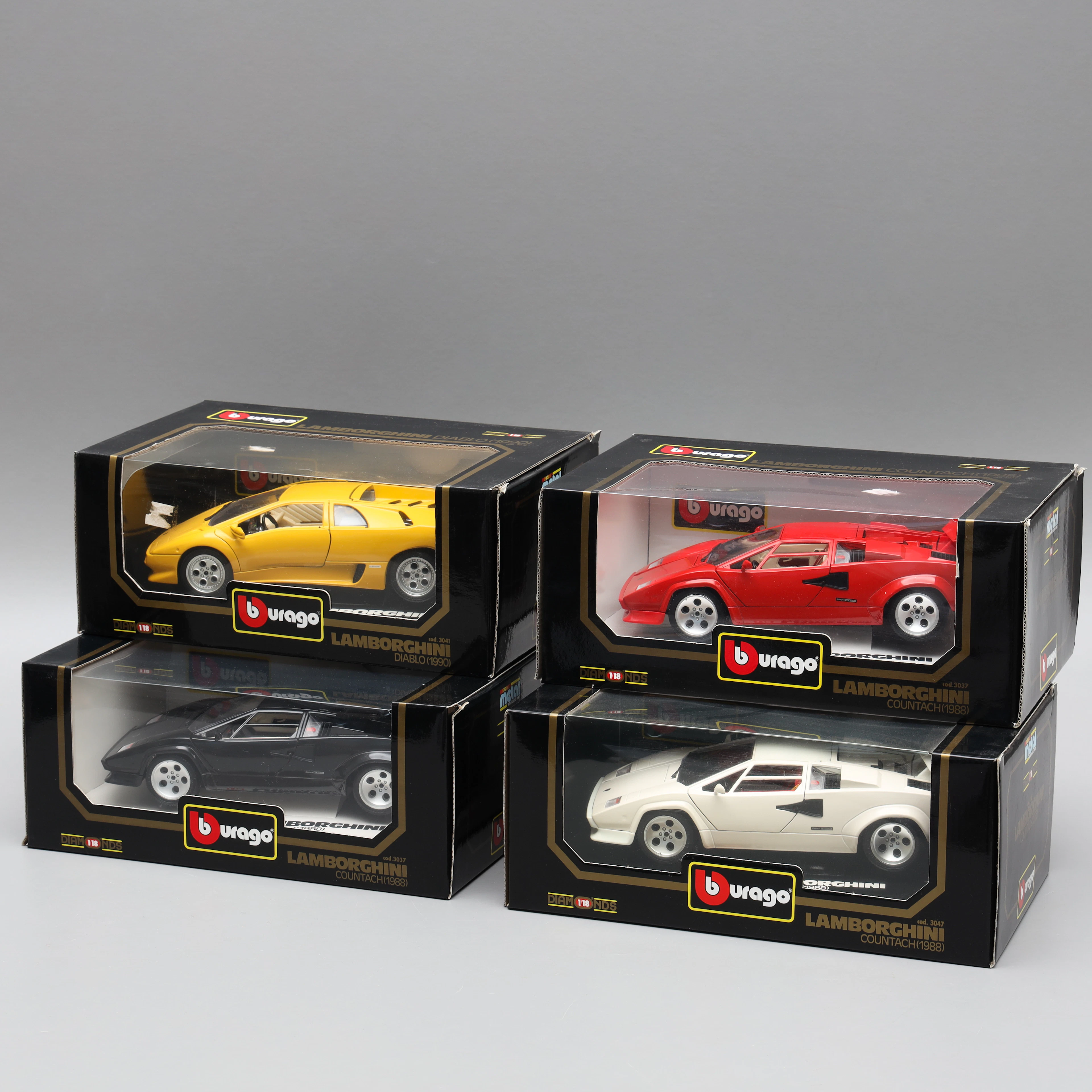 MODELLBILAR, 4 st, 3 st Lamborghini Countach 1988, Lamborghini Diablo