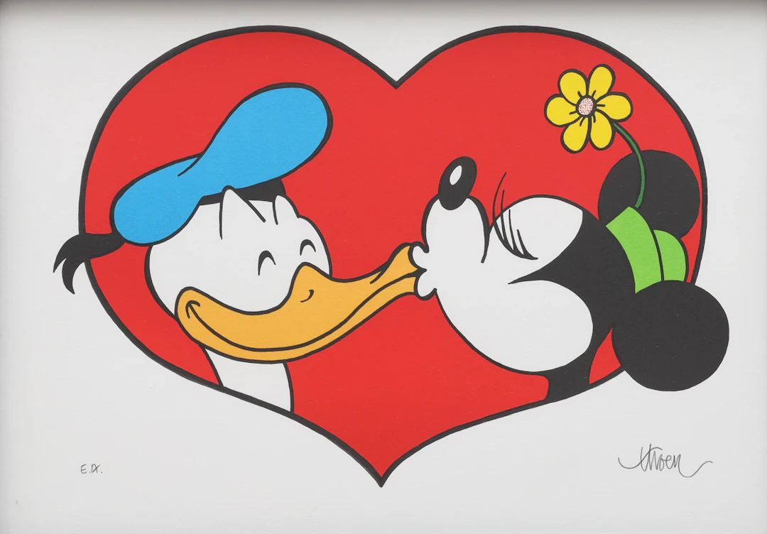PETTER THOEN. färglitografi, "Though love", E.A, signerad Thoen.