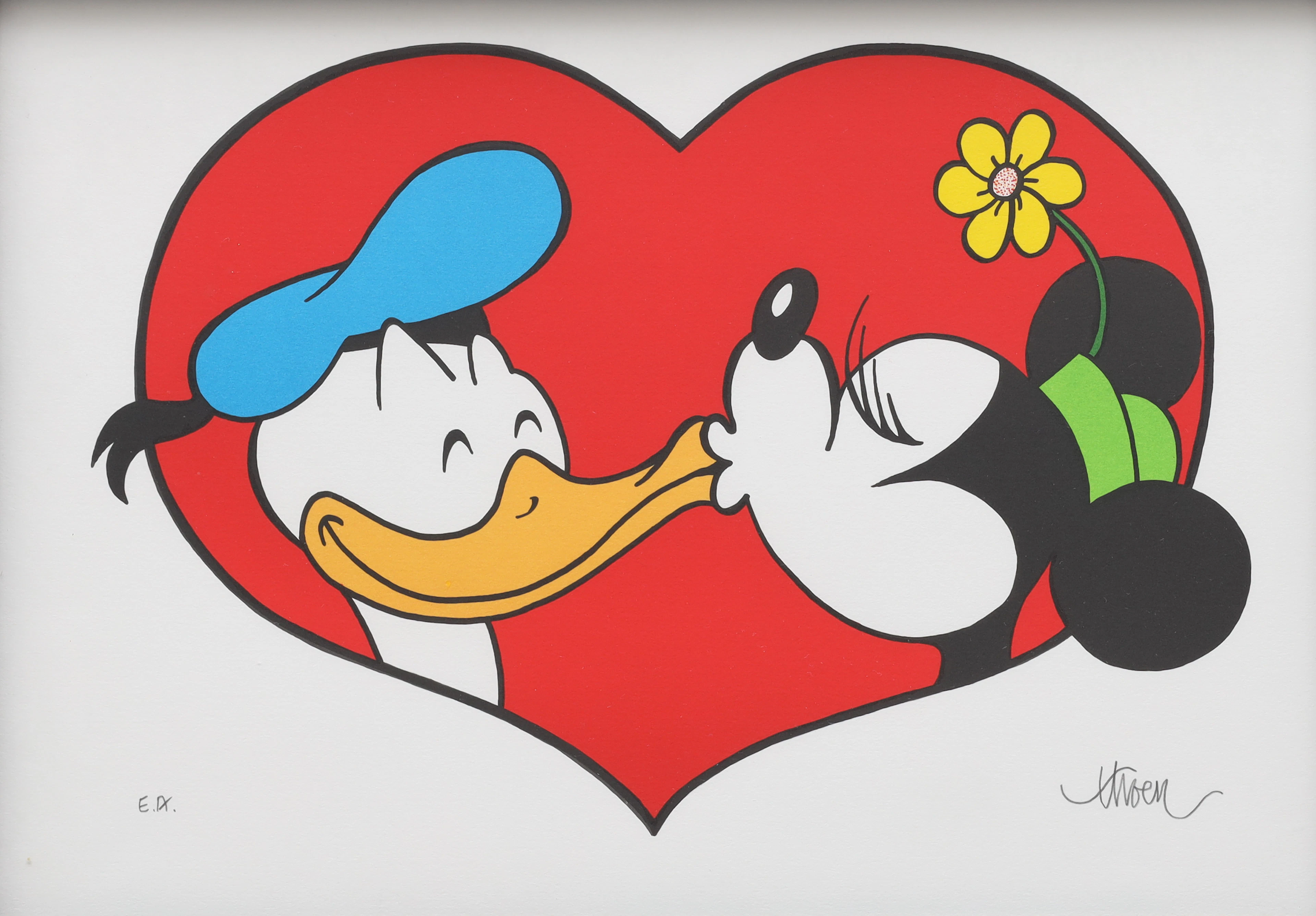 PETTER THOEN. färglitografi, "Though love", E.A, signerad Thoen.