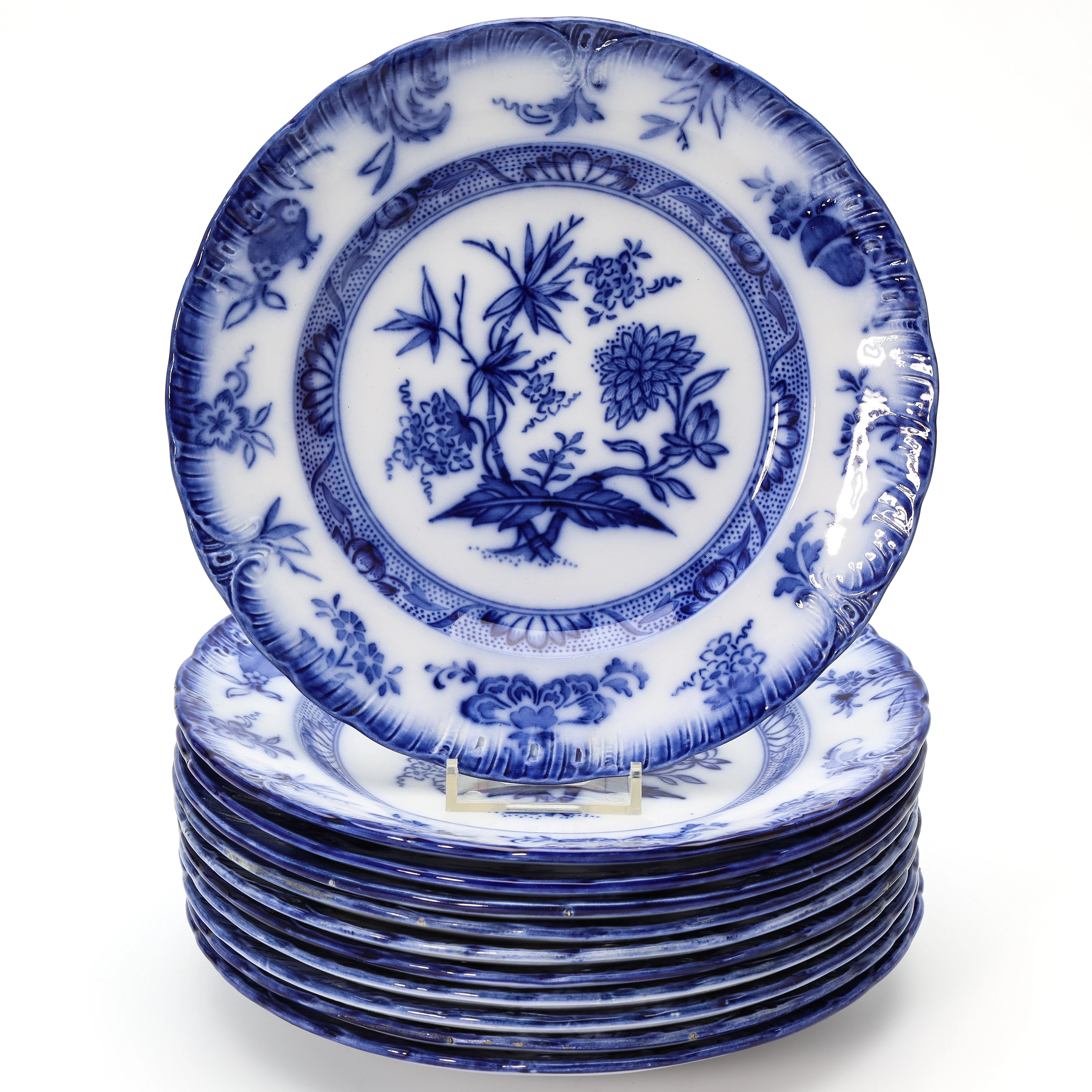 SERVISDELAR, 11 st, flintgods, assietter, "Dresden", Villeroy & Boch.