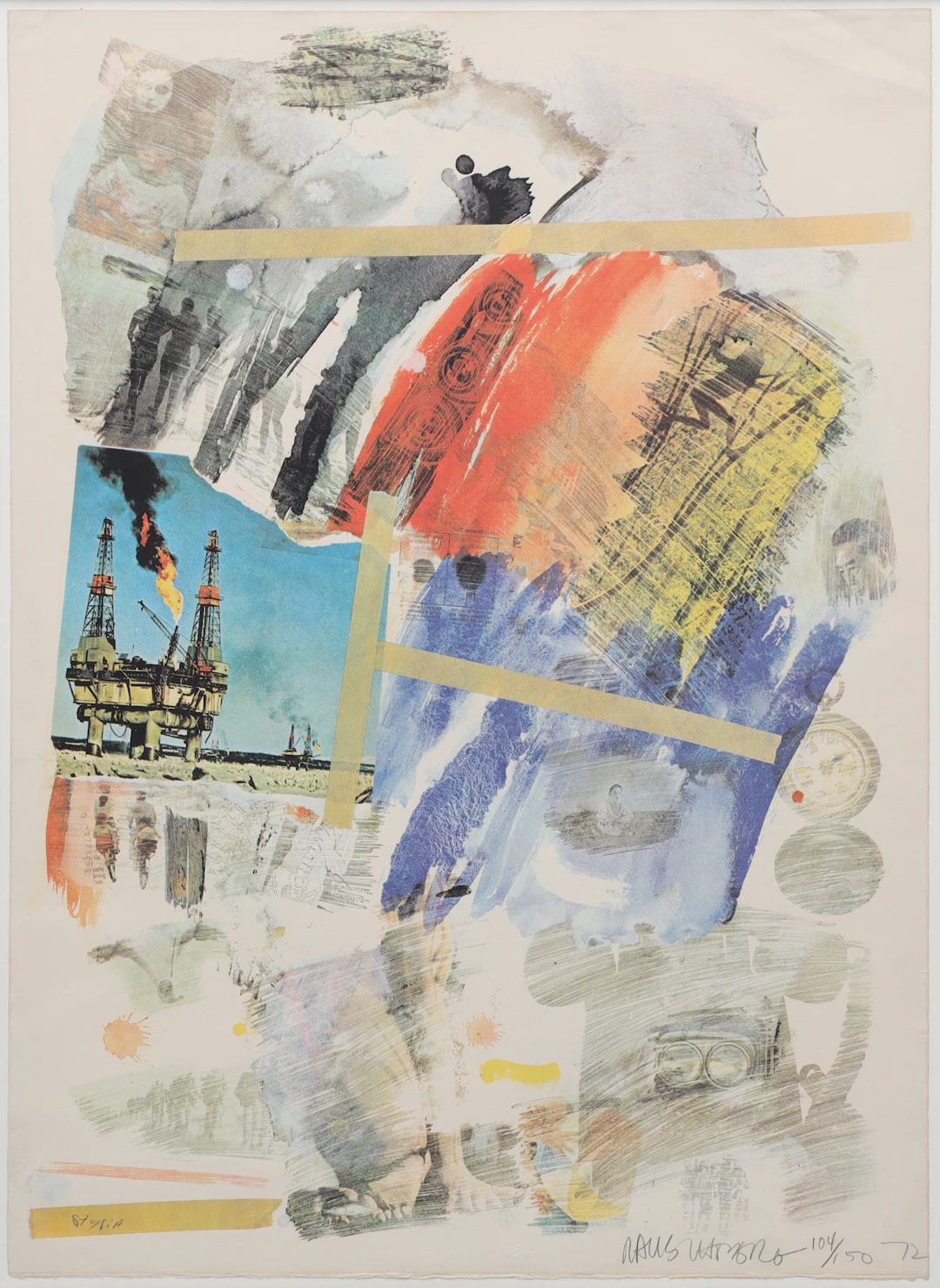 ROBERT RAUSCHENBERG. färgoffset-litografi, "Untitled" från Horocow