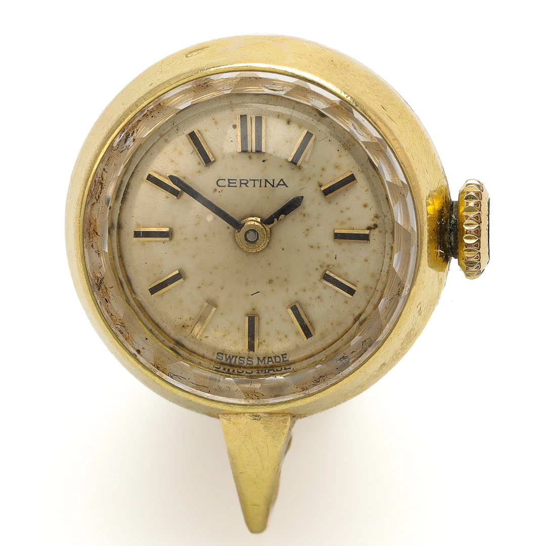HÄNGE/KLOCKA, 18 k guld, Certina, 17 mm, manuell.