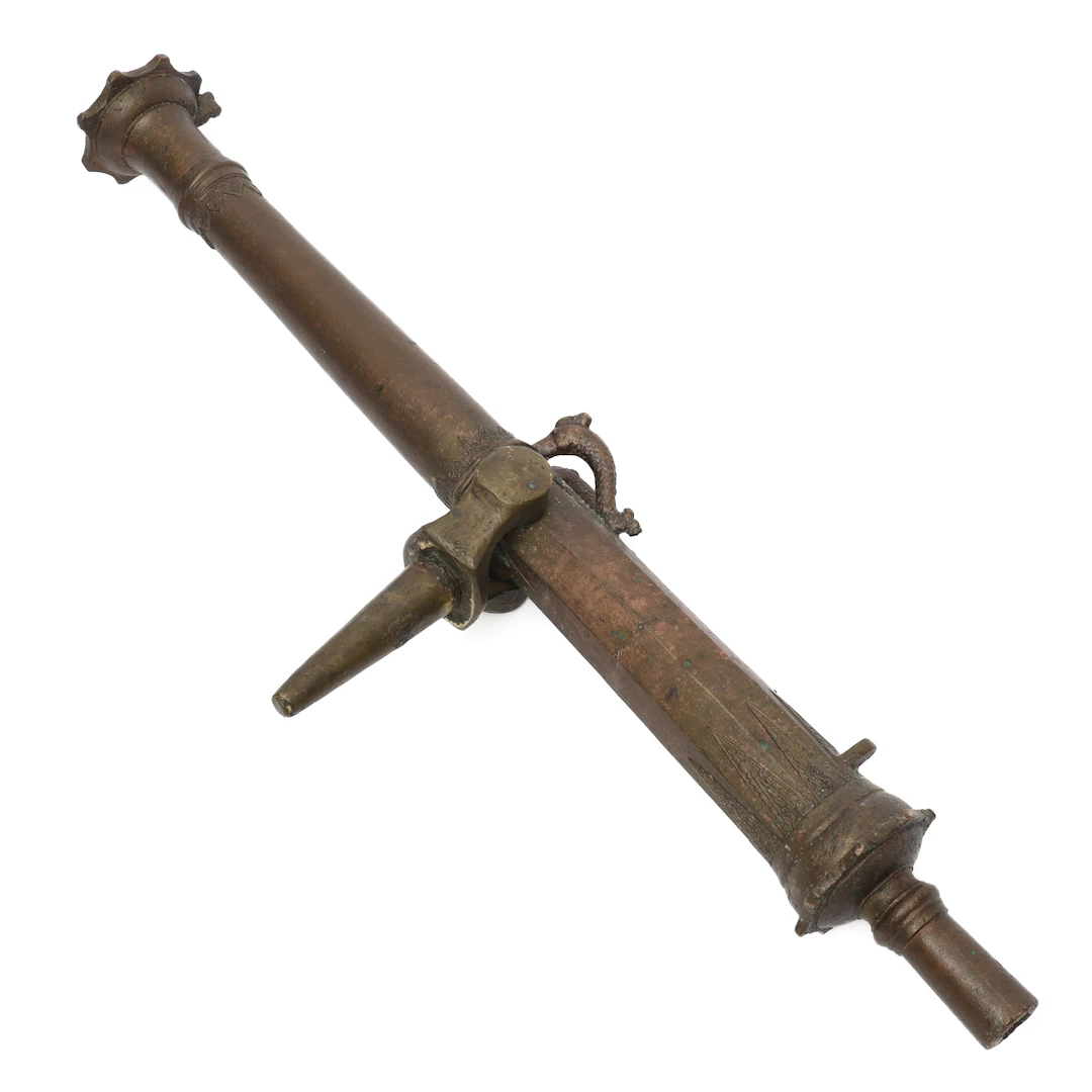 RELINGSKANON, Lantaka, bemålad brons, Sydostasien, 1700/1800-tal.